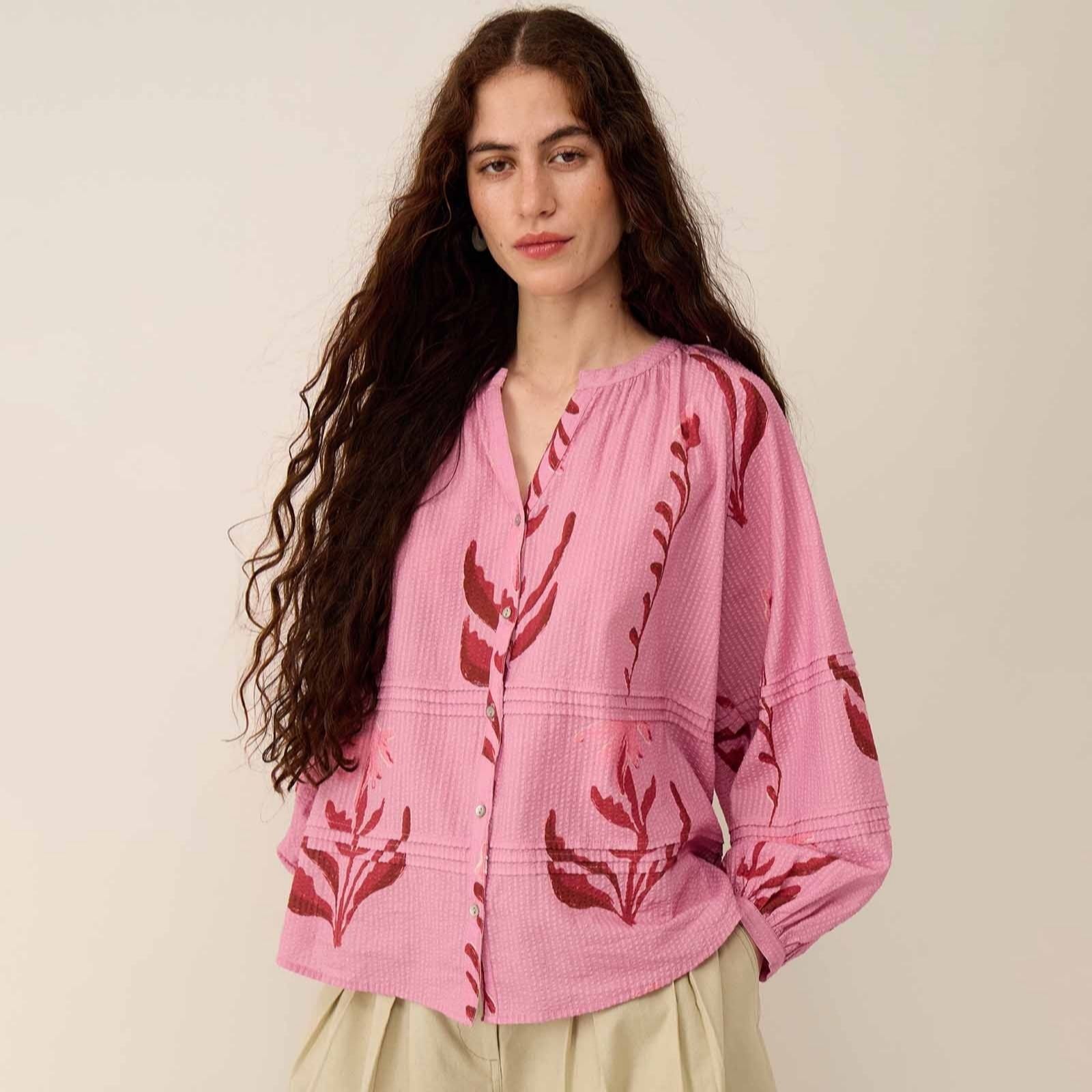 East Maisie Botanical Print Cotton Top women's
