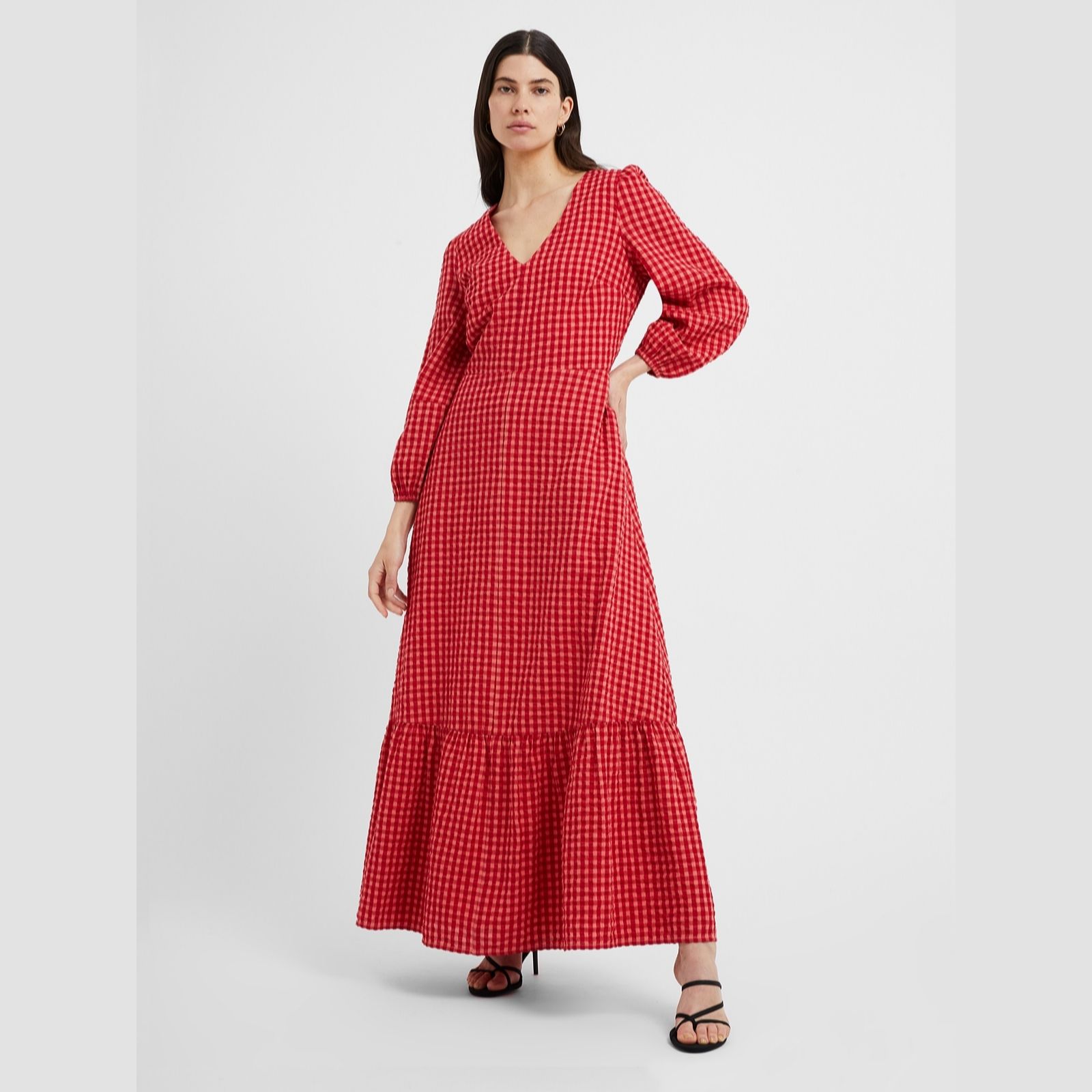 Great Plains Tunis Check V Neck Dress