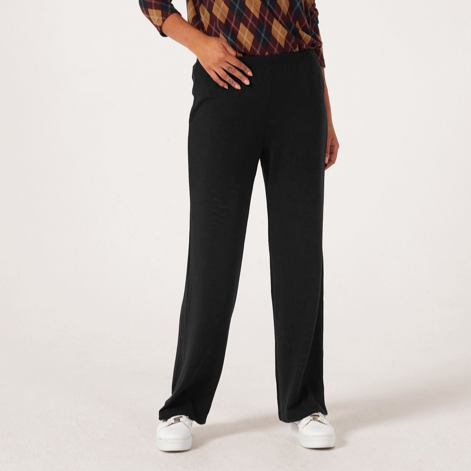 Kim & Co Aubergine Soft Touch Cintia Straight Leg Petite Trousers