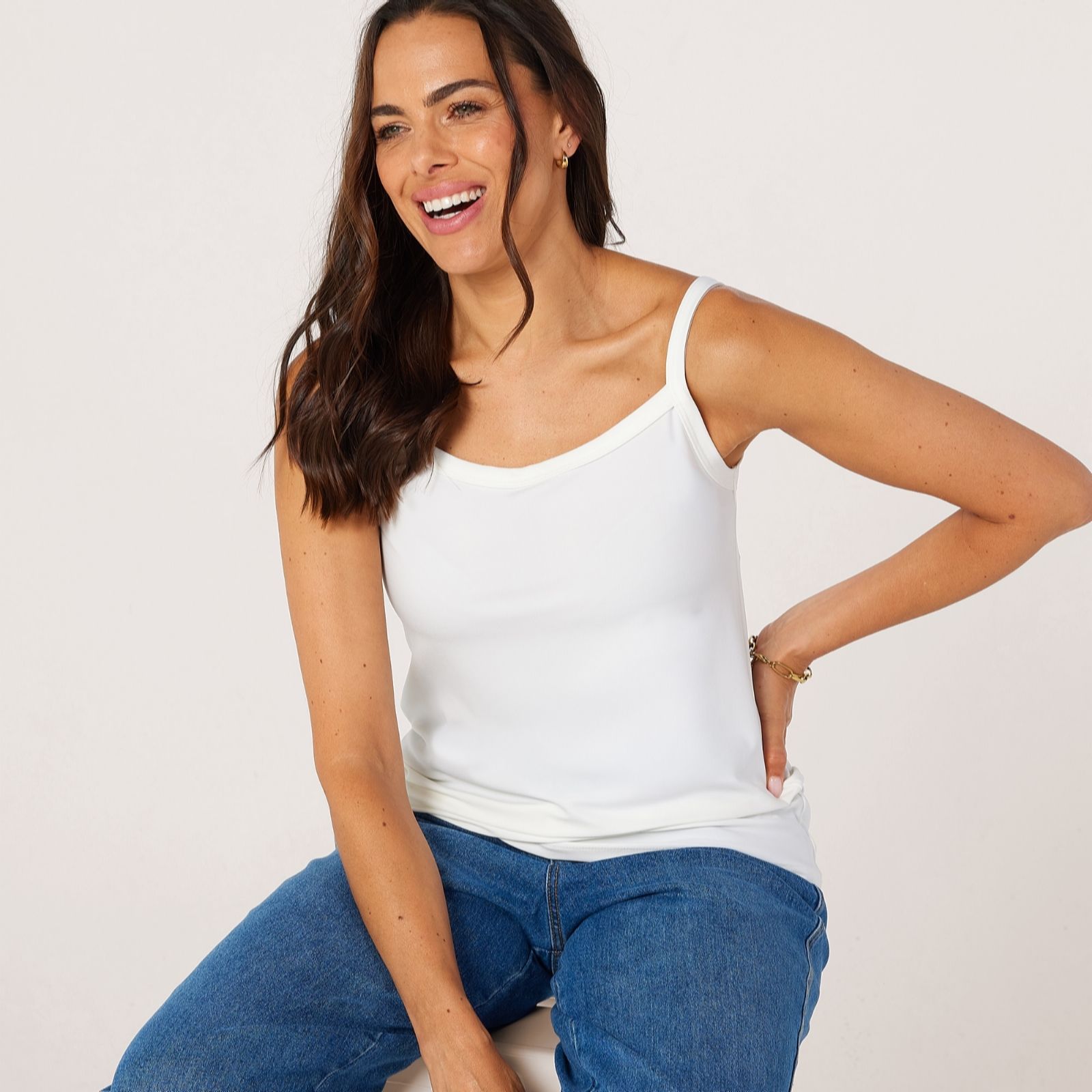 Kim & Co Black Deluxe Brazil Jersey Strappy Cami