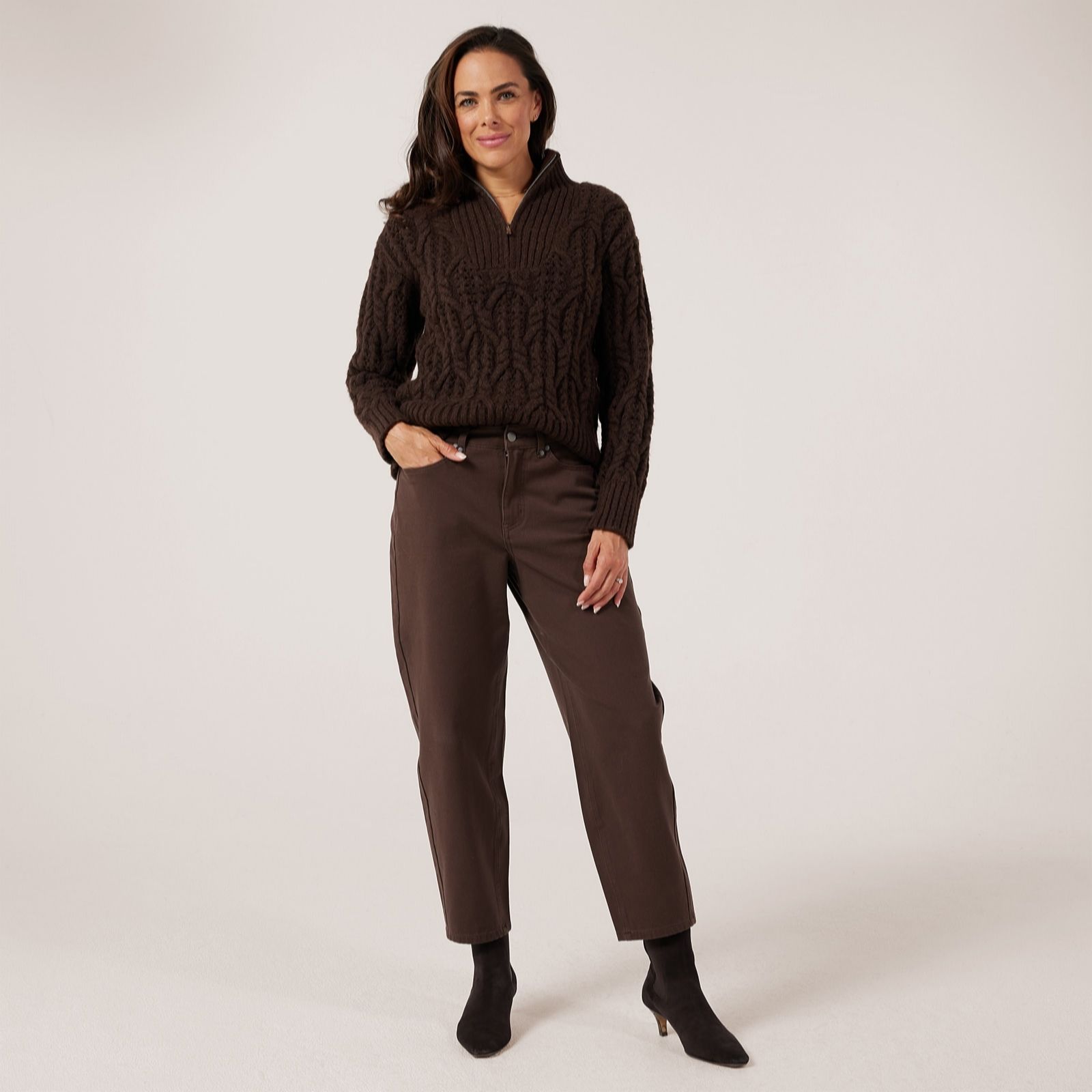 Ben De Lisi Berry Twill Barrel Leg Jean Petite