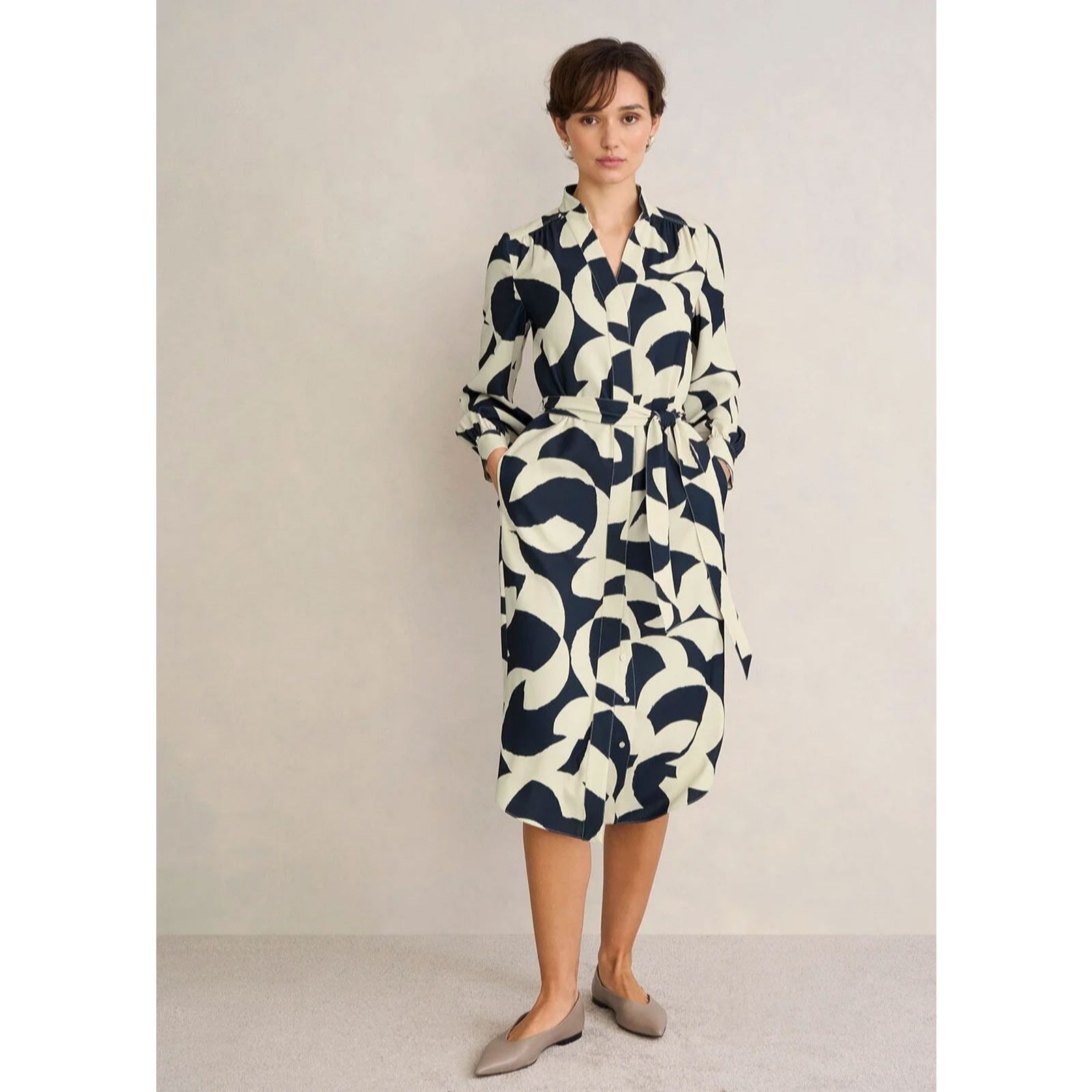 Hobbs London Women's Blue Sandstone Alisa Dress