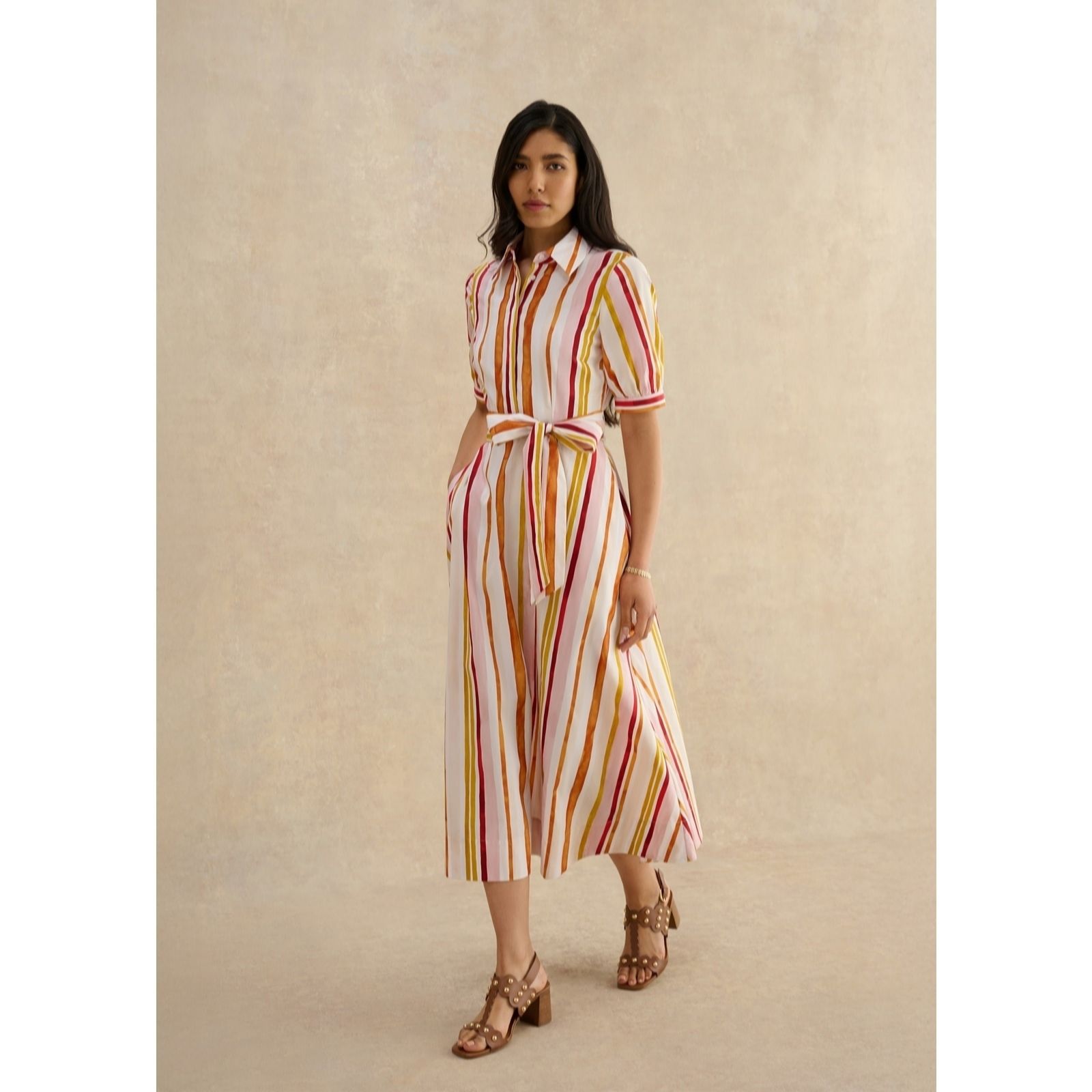 Hobbs London Ivory Multi Cressida Cotton Shirt Dress Petite