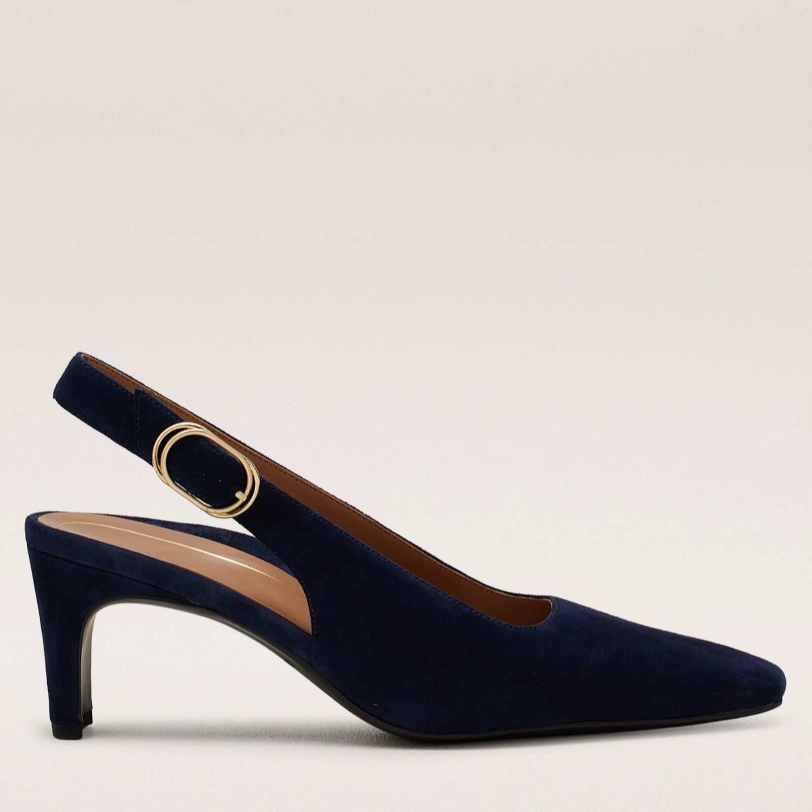 Vionic Stella Slingback Heel with Arch Support in Black Leather