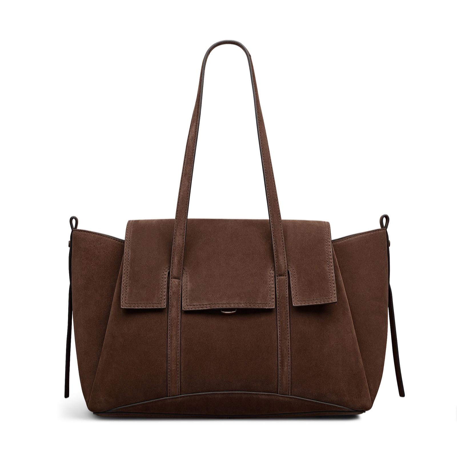 Radley Women's Coffee The Chancery Suede Medium Flapover Shoulder Bag