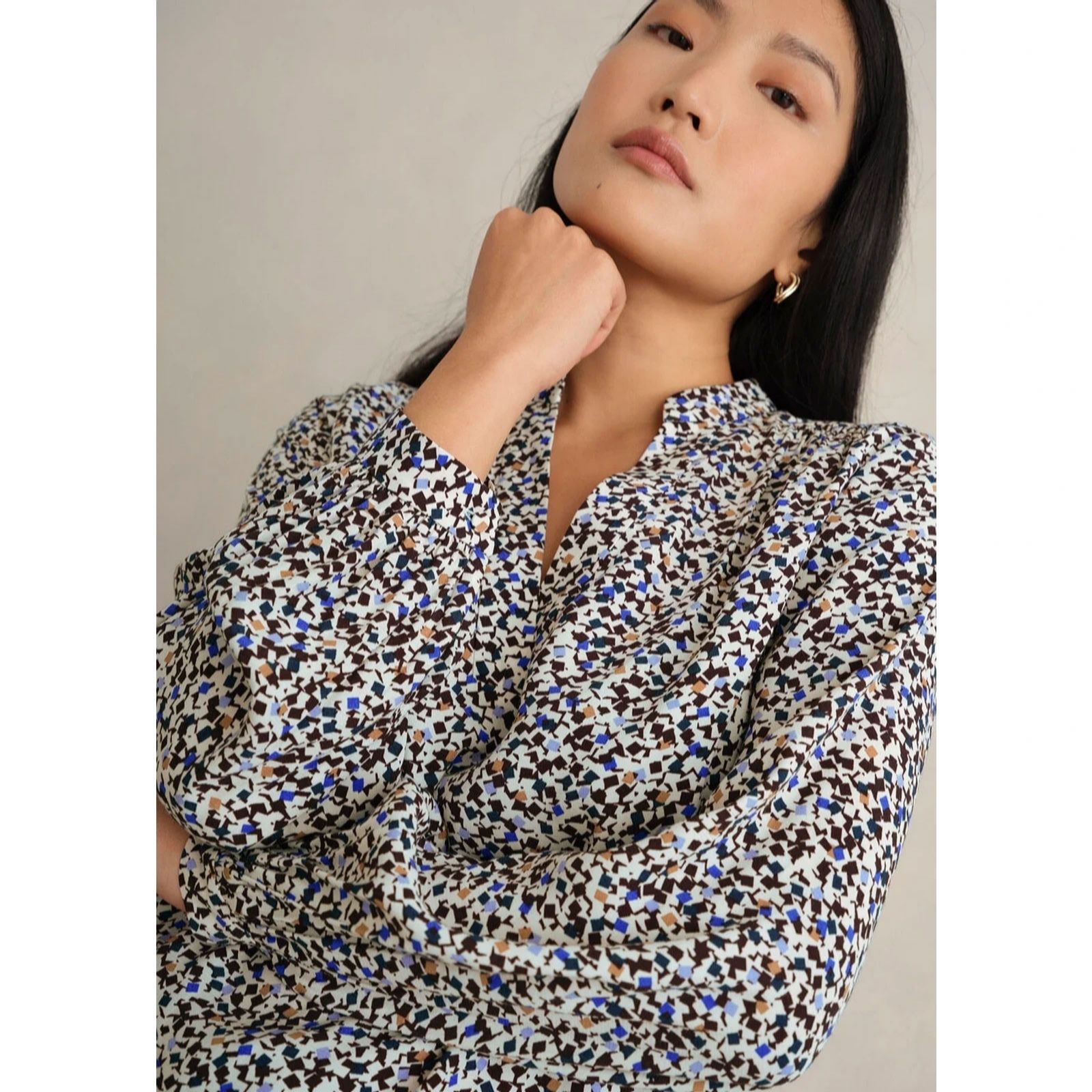 Hobbs London Cream Multi Mila Blouse
