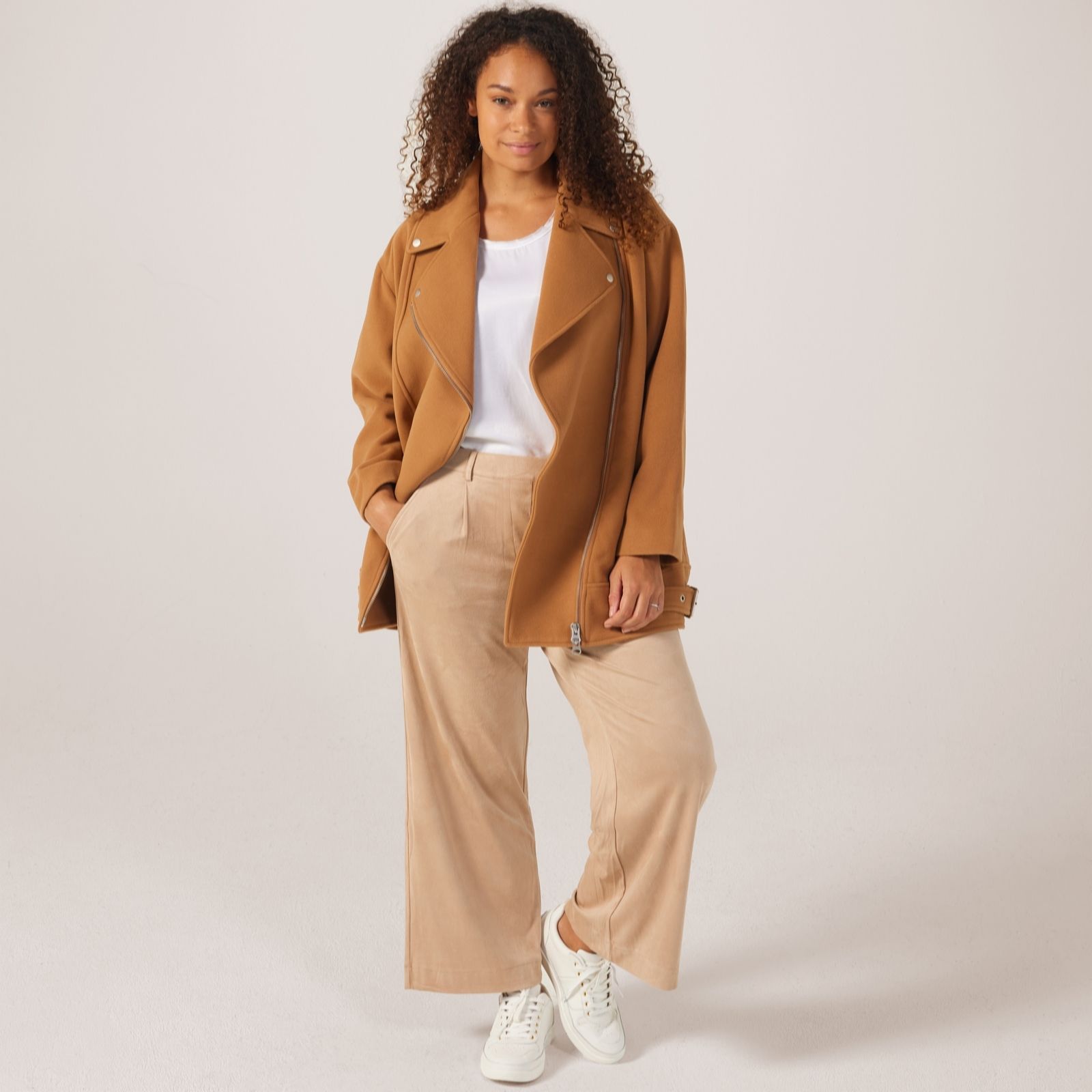 Marlawynne Charcoal Heather Melton Feel Refined Moto Jacket
