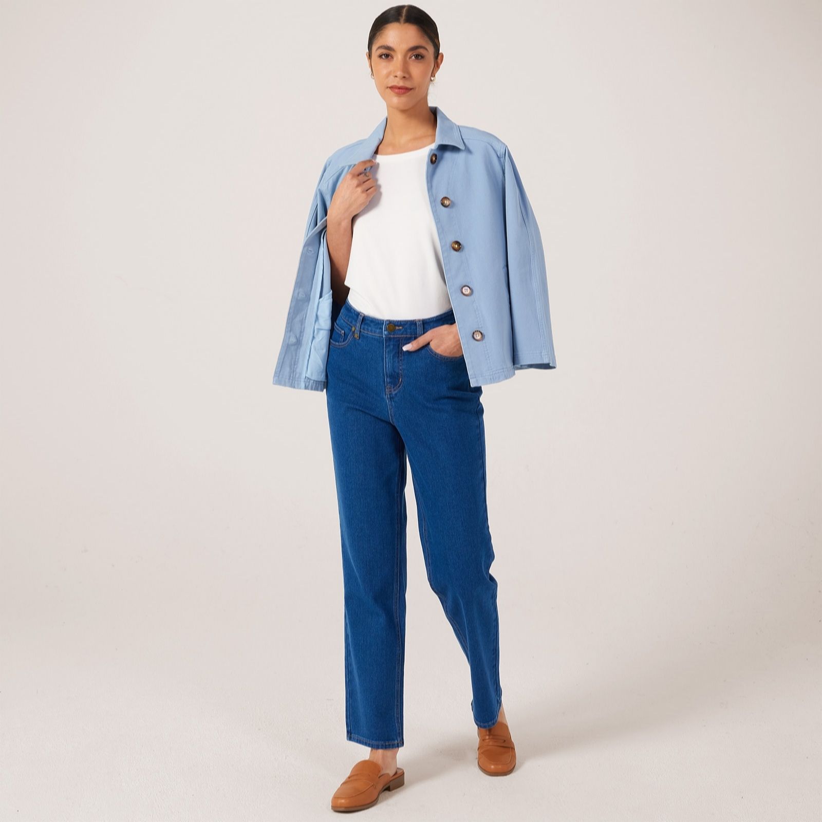 Ben De Lisi Light Wash Straight Leg Soft Denim Jean Standard