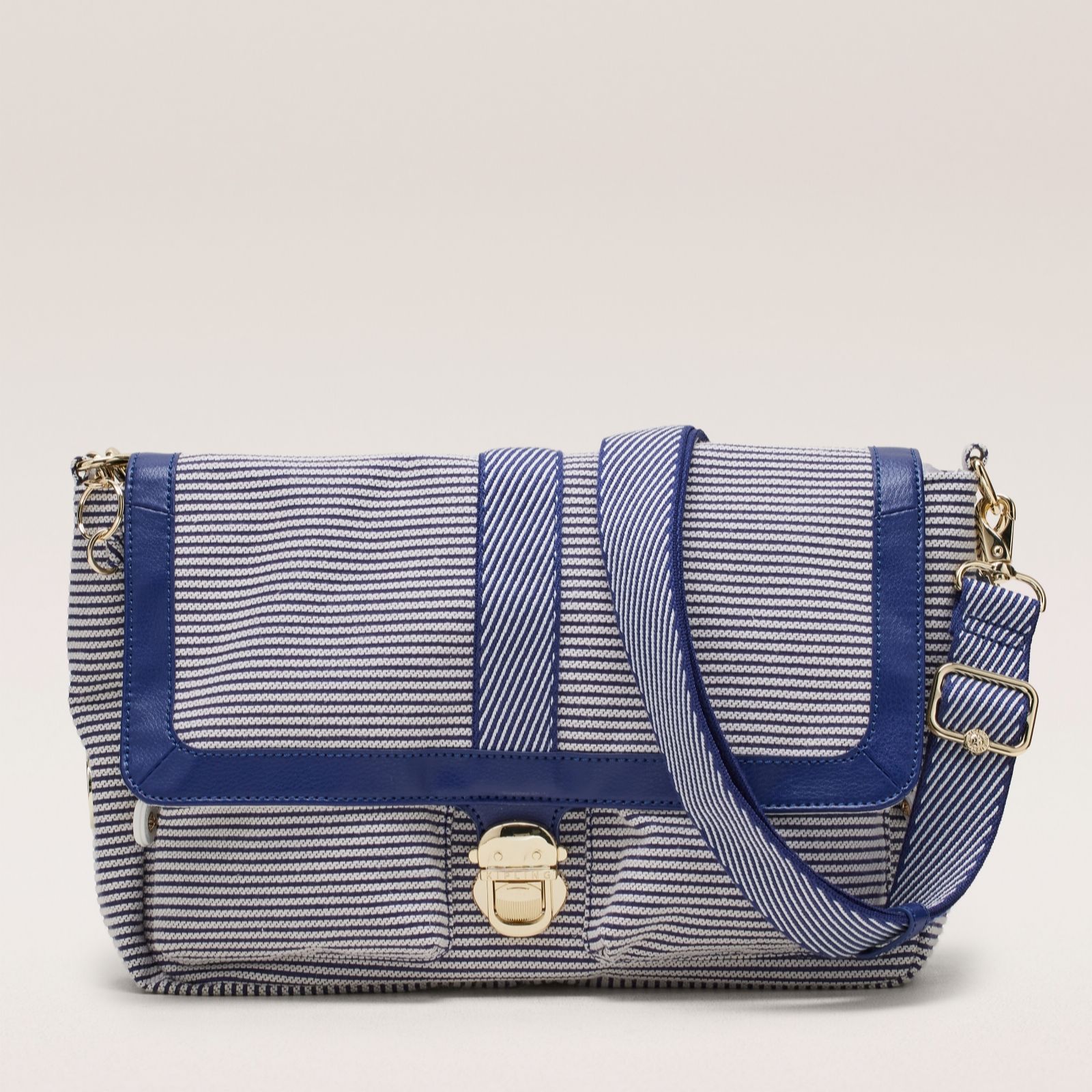 Kipling Marine Stripe Beige Ninah Cross-Body Bag