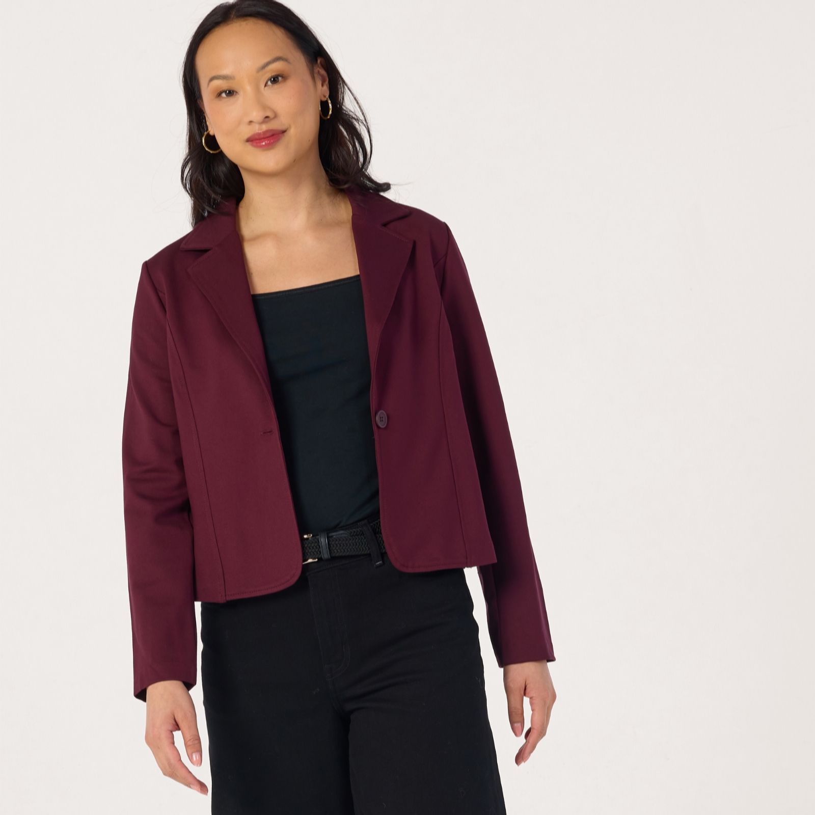 Kim & Co Stretch Ponte Jersey Long Sleeve Jacket women's