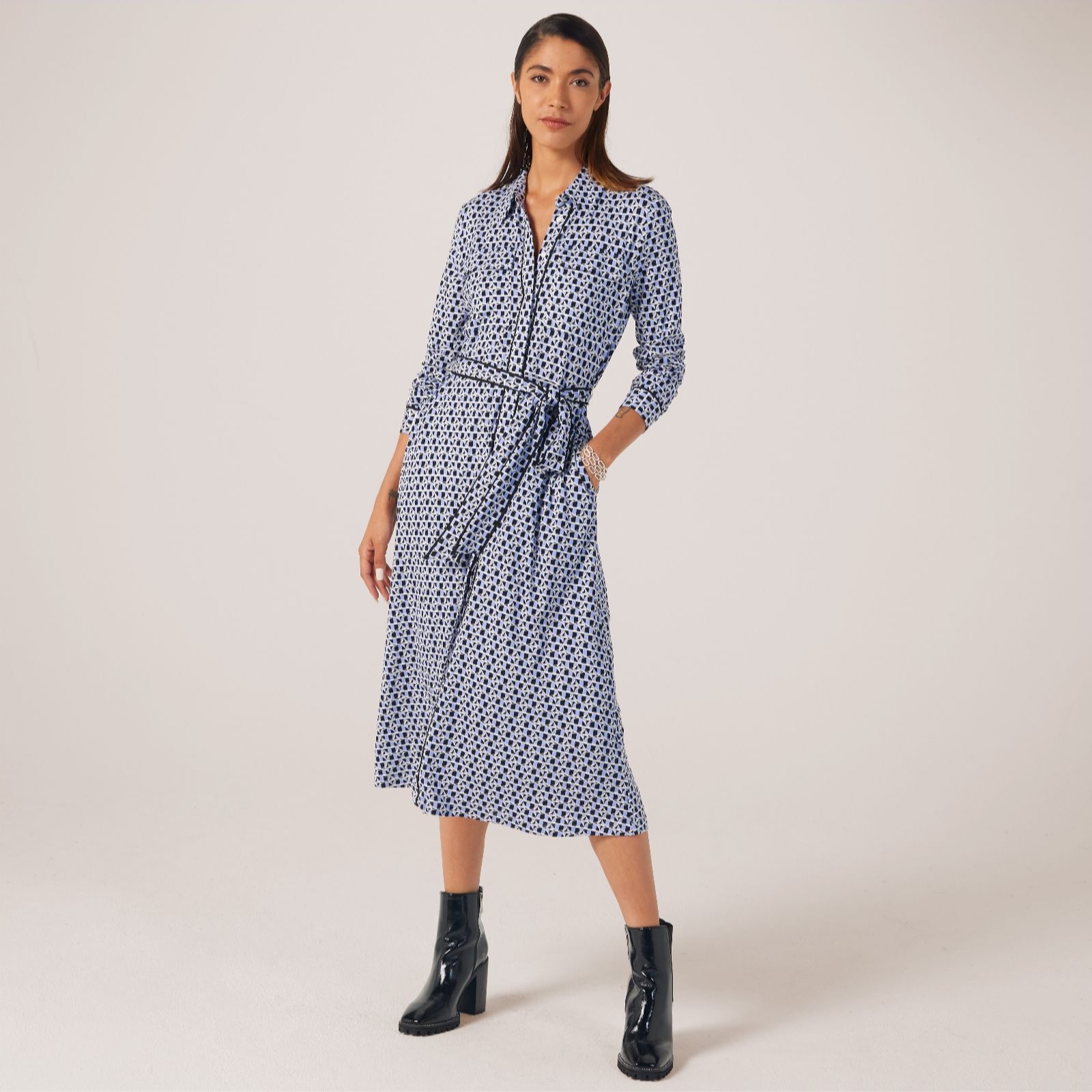 Phase Eight Geo Printed Shirt Jersey Dress