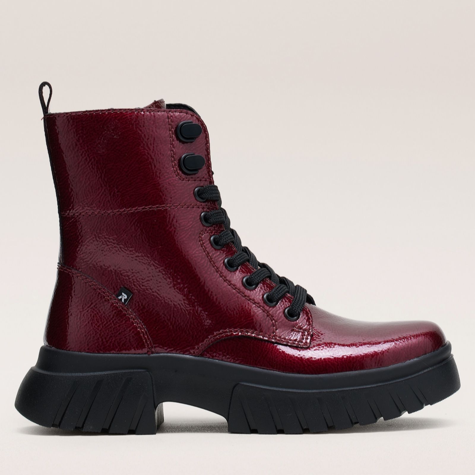 Rieker Women's Black Chunky Lace-Up Boot