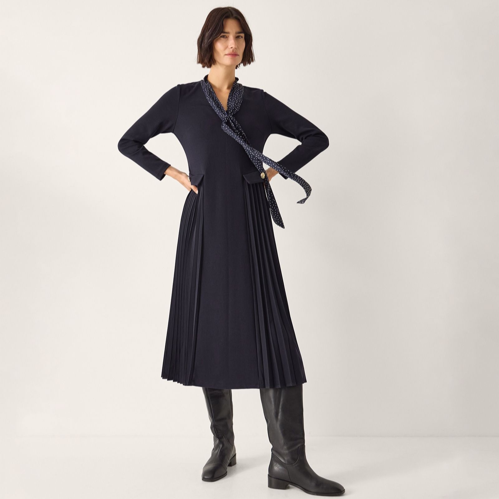Monsoon Navy Jessie Jersey Dress