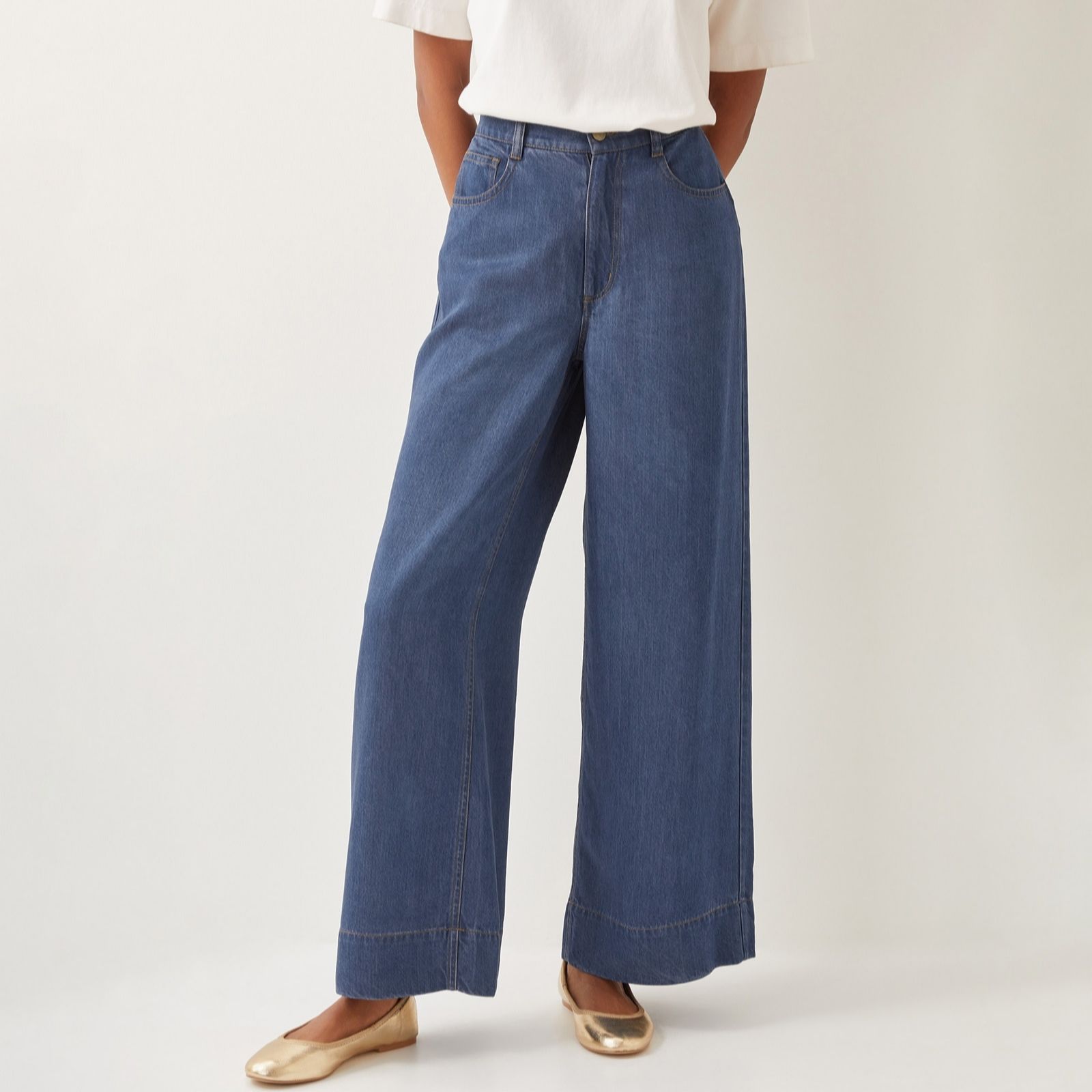 Monsoon Heidi Slouch Denim Wide Leg Jean
