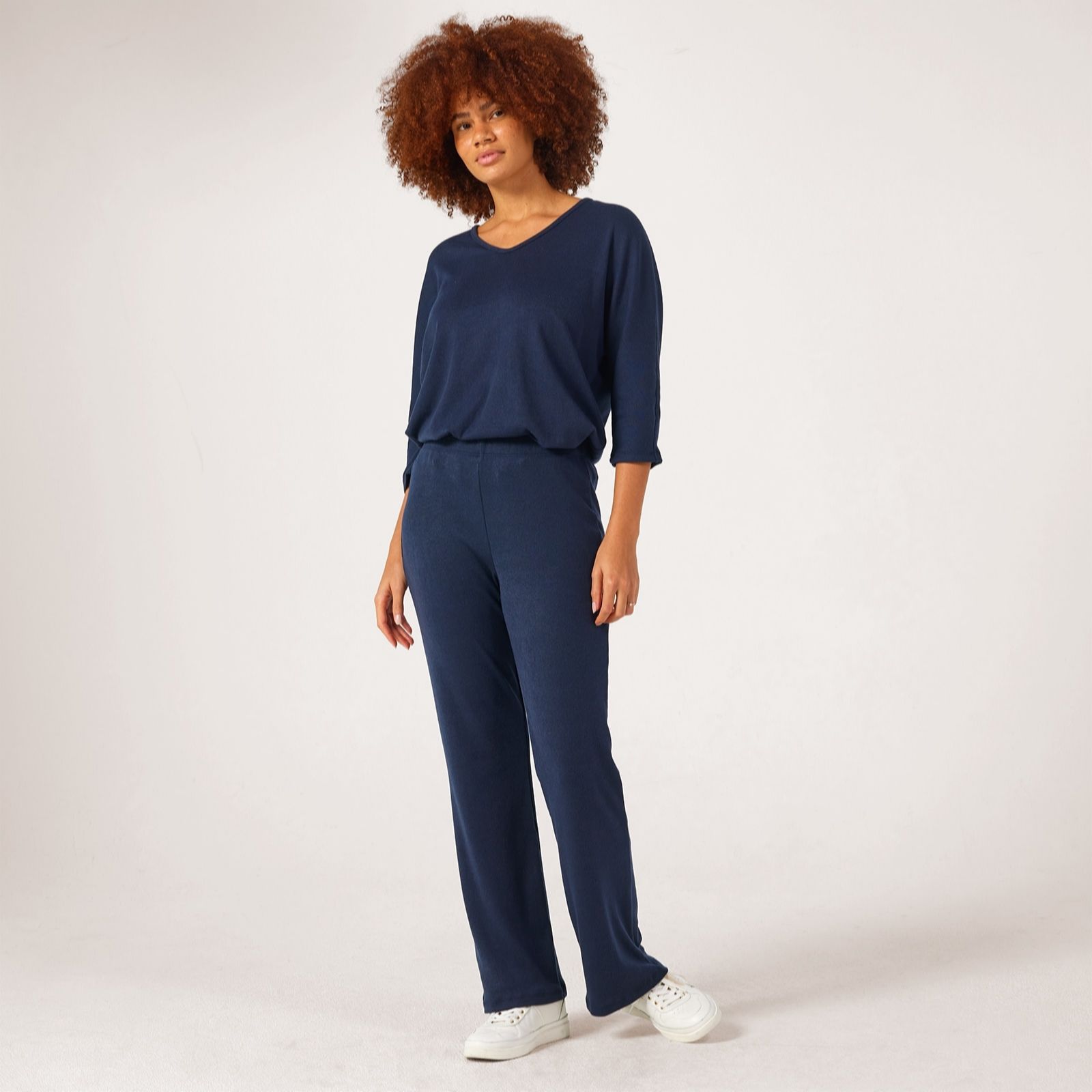 Kim & Co Cardinal Red Divine Knit Carla Flared Standard Trousers