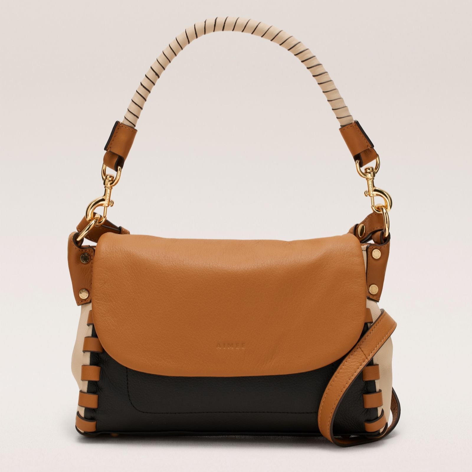 Aimee Kestenberg Raffia Latte Zen Convertible Cross-Body Bag