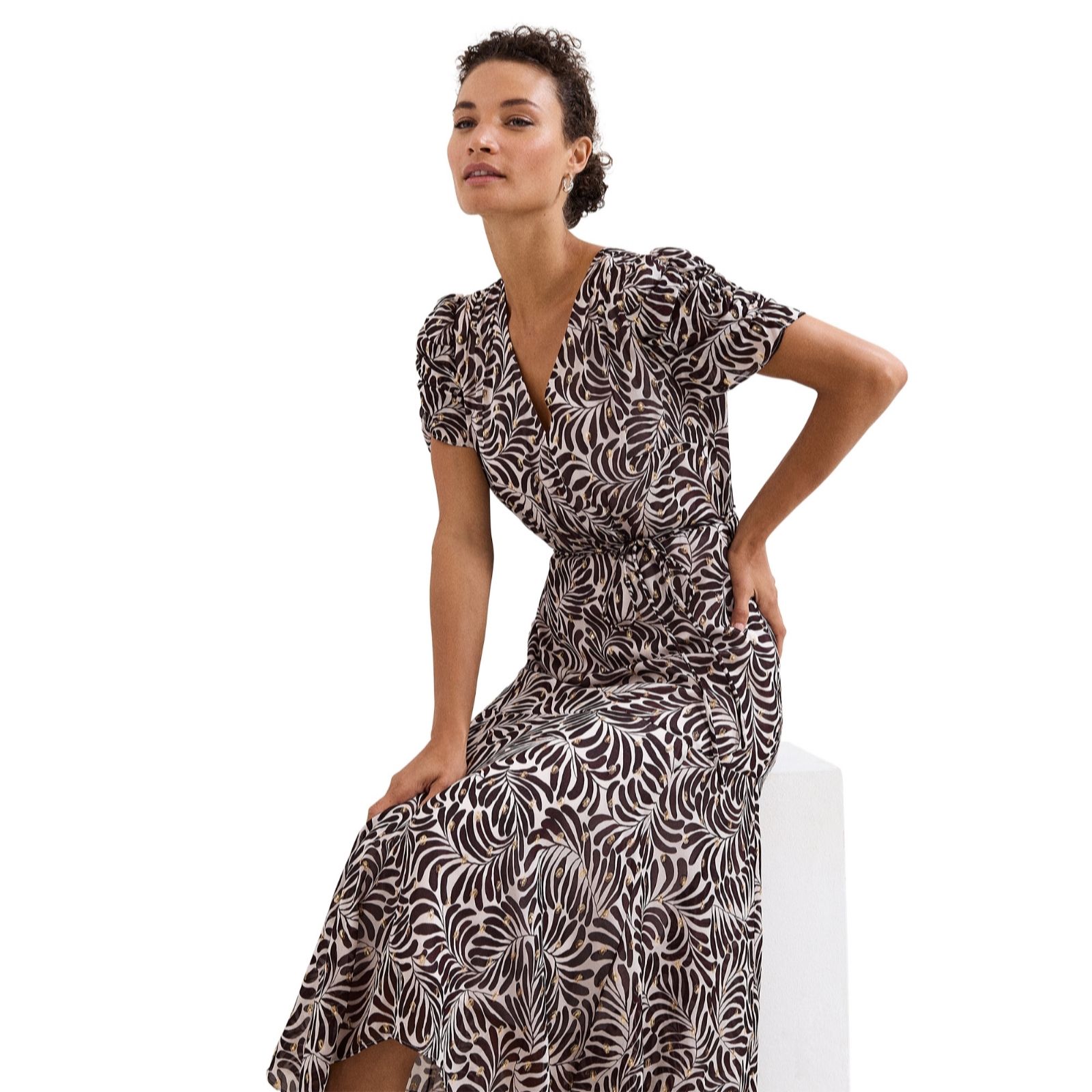 Phase Eight Verity Fil Coupe Midi Petite Dress women's