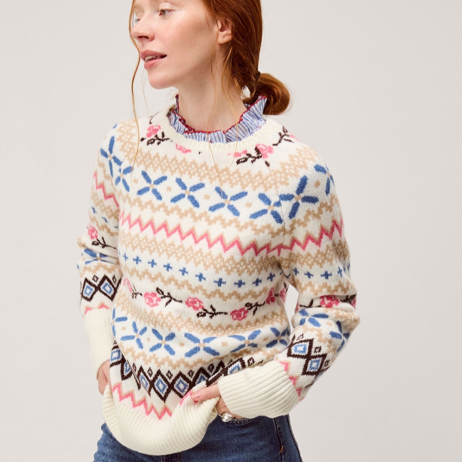 Monsoon Fee Fair Isle Jumper women's