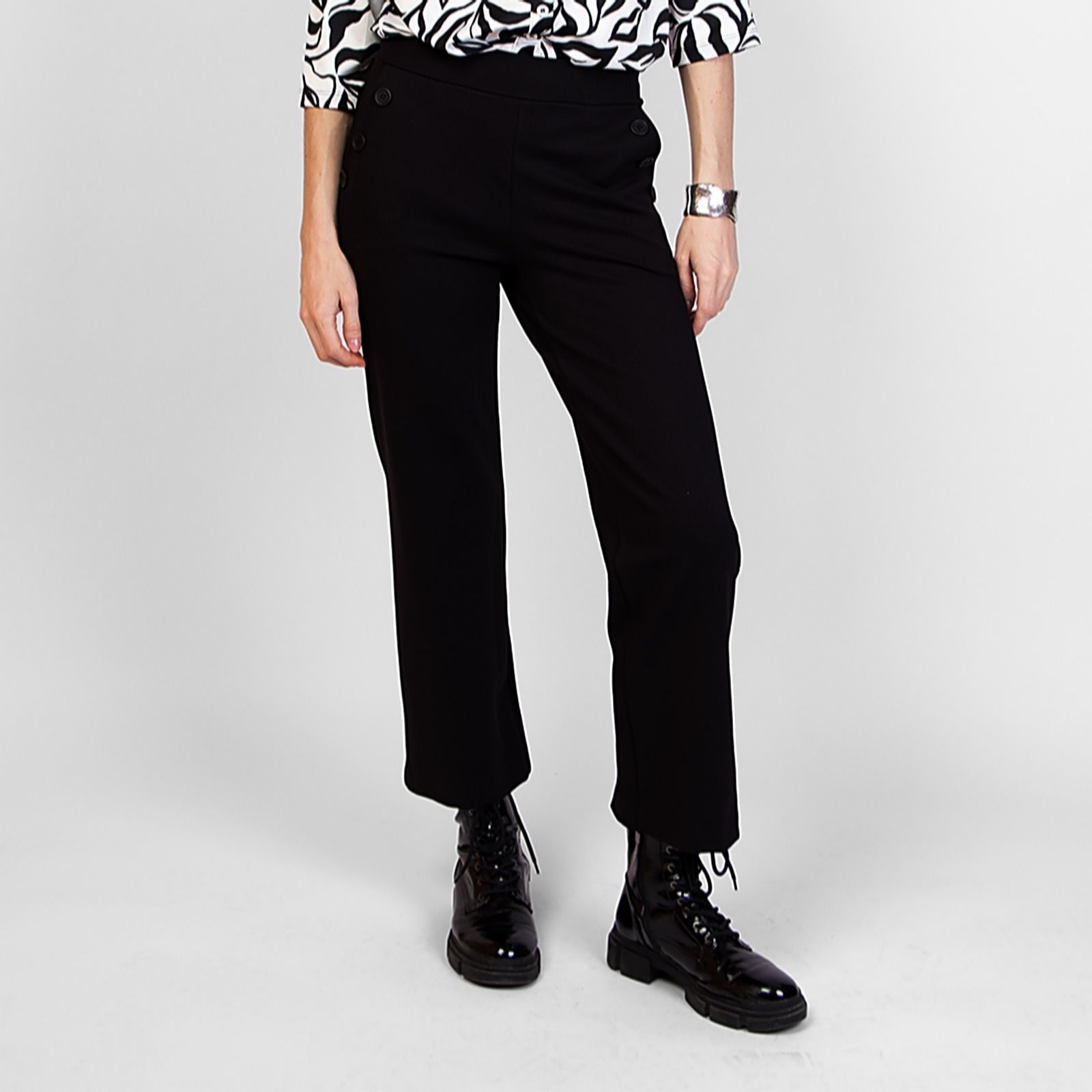 Kim & Co Stretch Ponte Jersey Straight Leg Sailor Petite Trousers women's