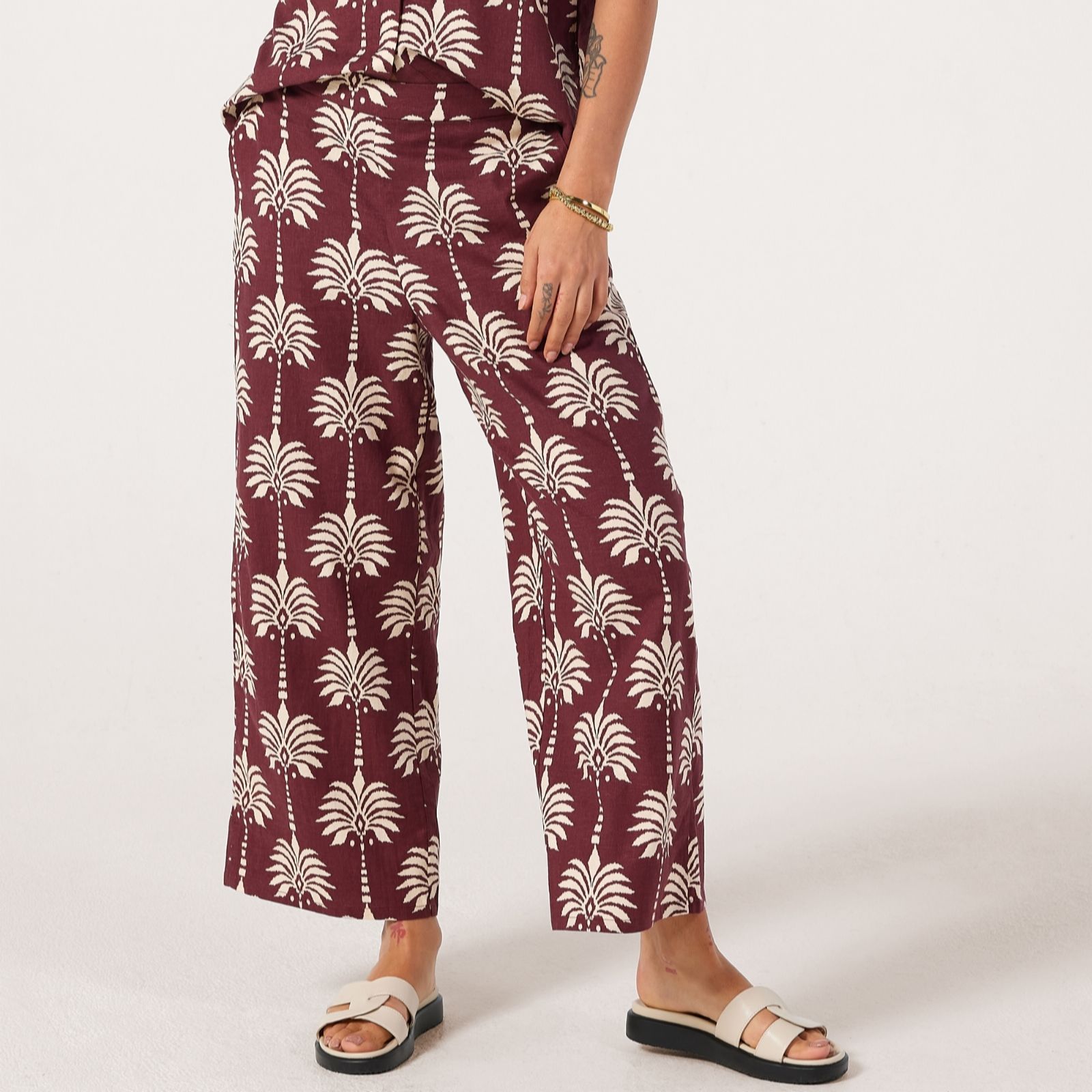 Ben De Lisi Raisin Palm Studio 70 Printed Trouser Petite