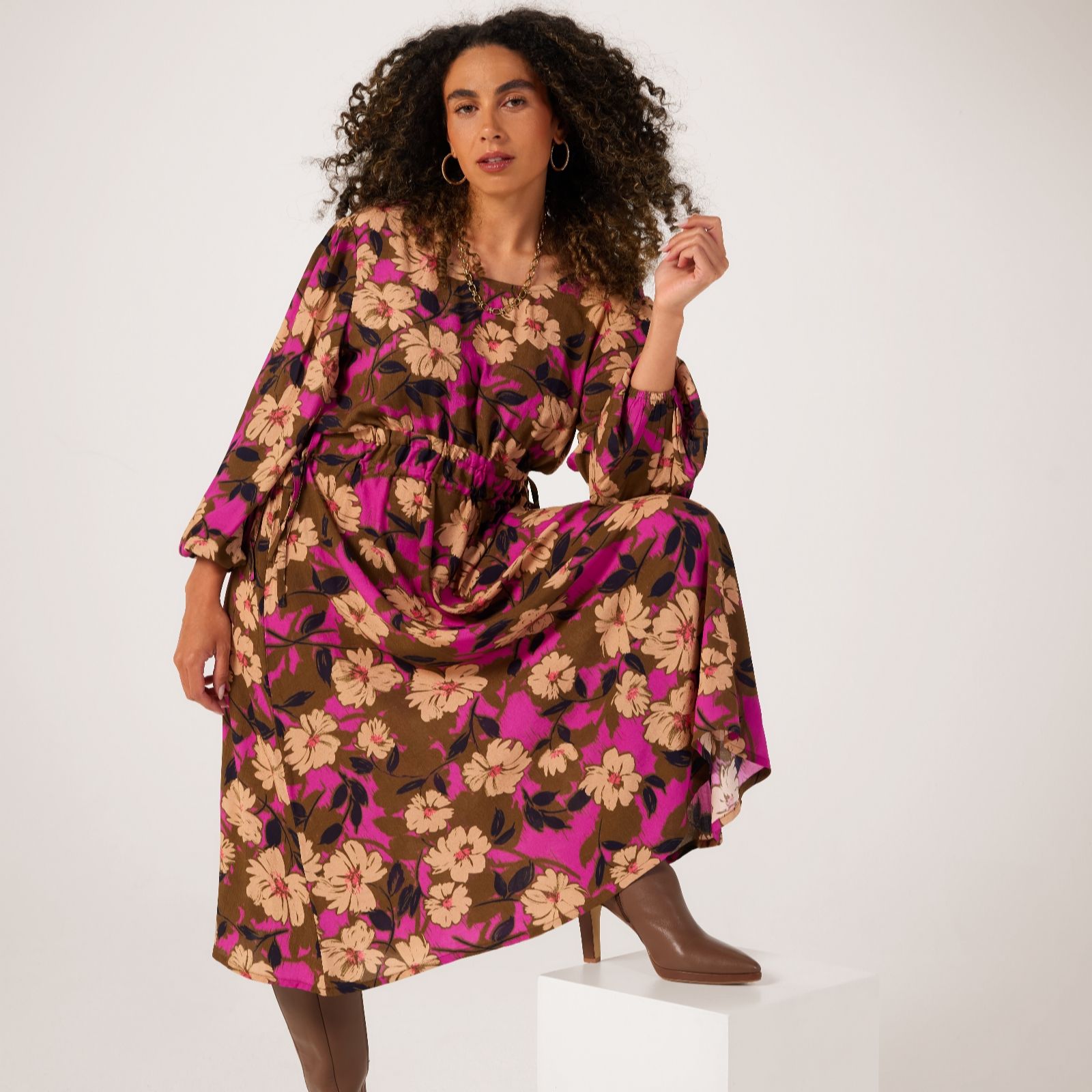 Dannii Minogue Printed Waist Detail Dress Petite