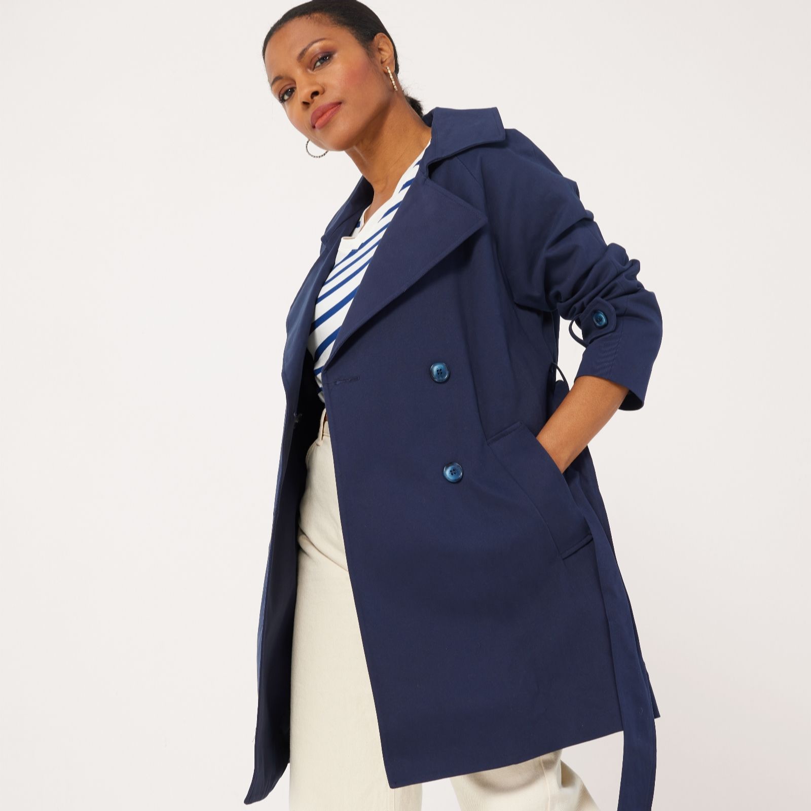 Helene Berman Burgundy Shorter Length Trench Coat With Belt