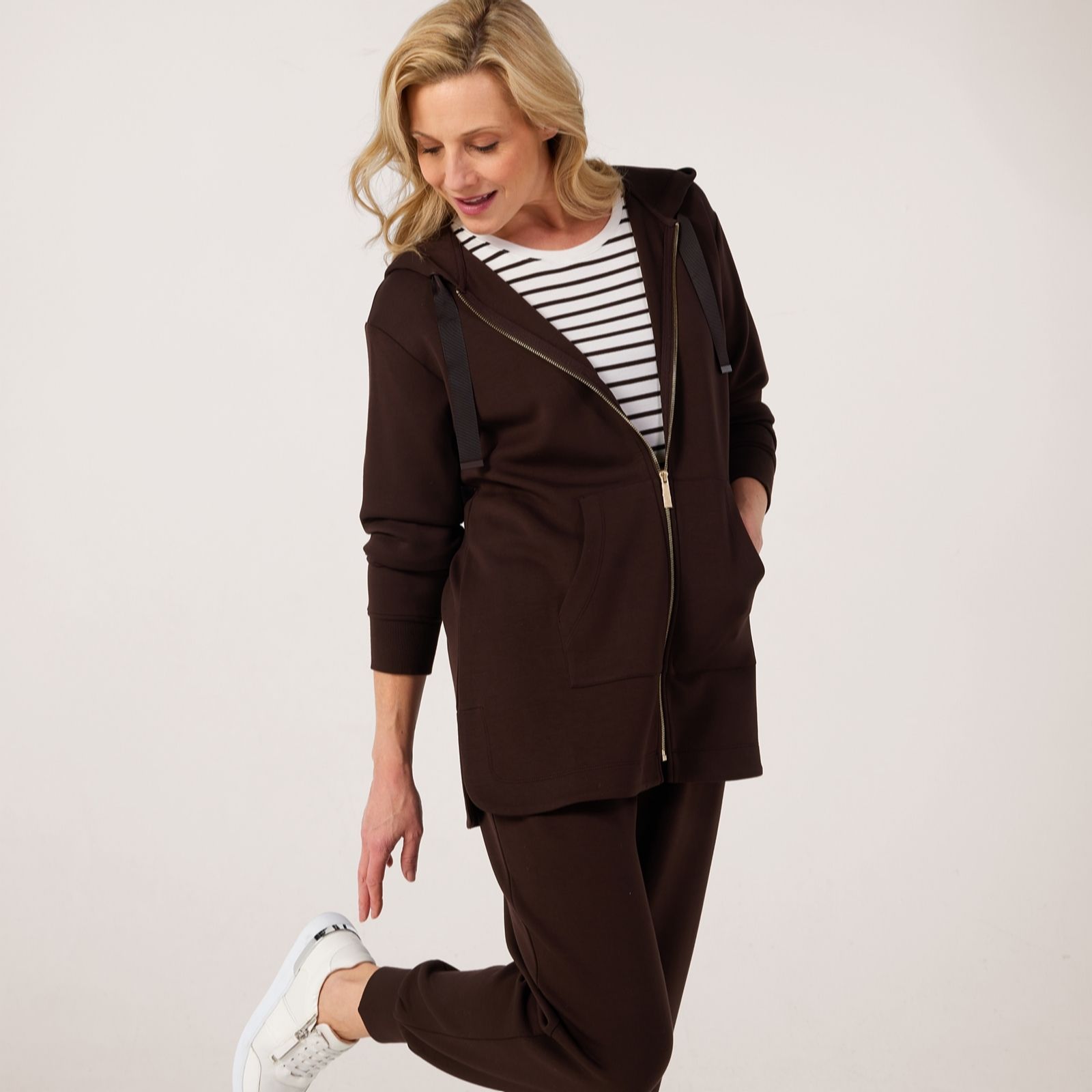 Ruth Langsford Airforce Blue Leisurewear Zip-Through Hoodie
