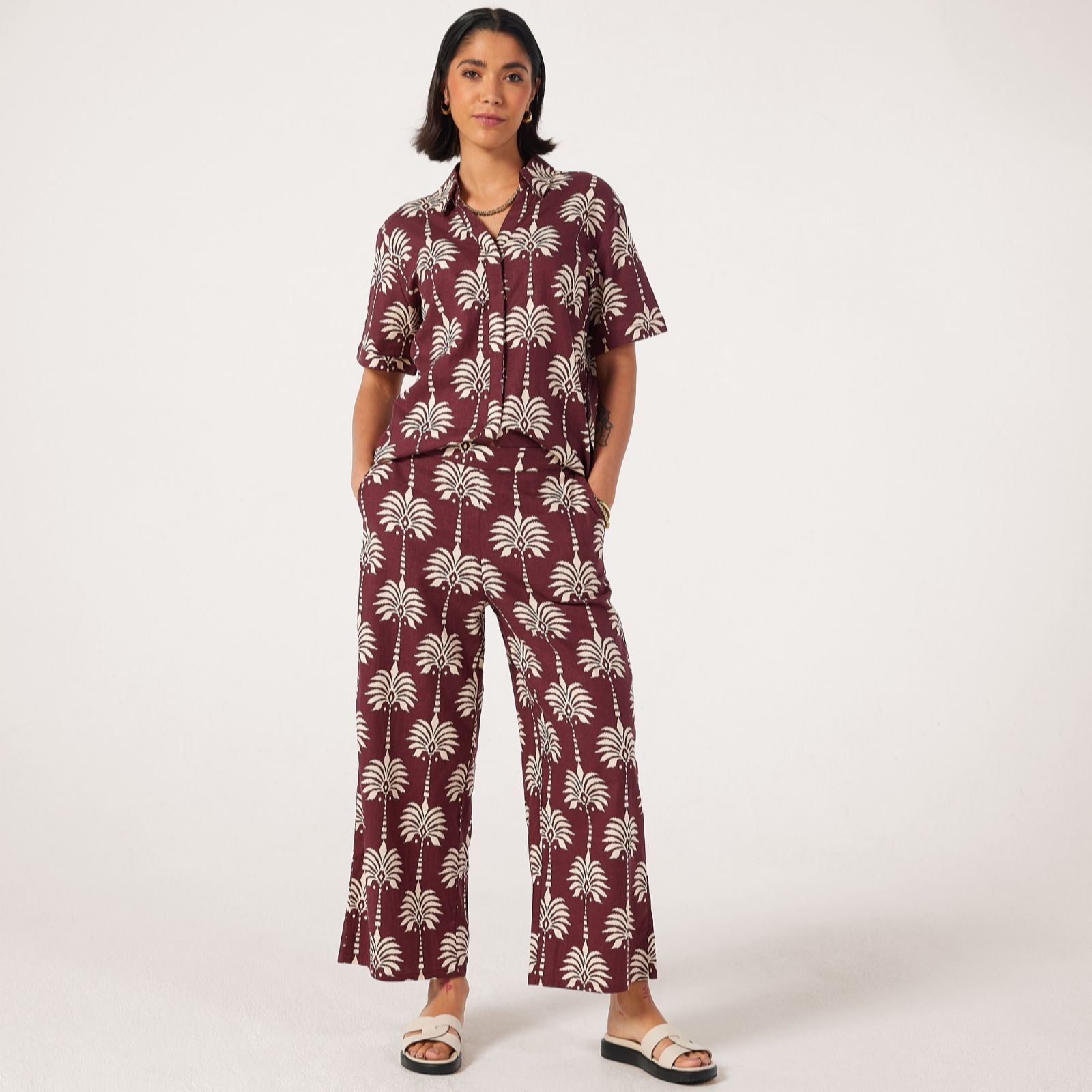Ben De Lisi Raisin Palm Studio 70 Printed Trouser Standard