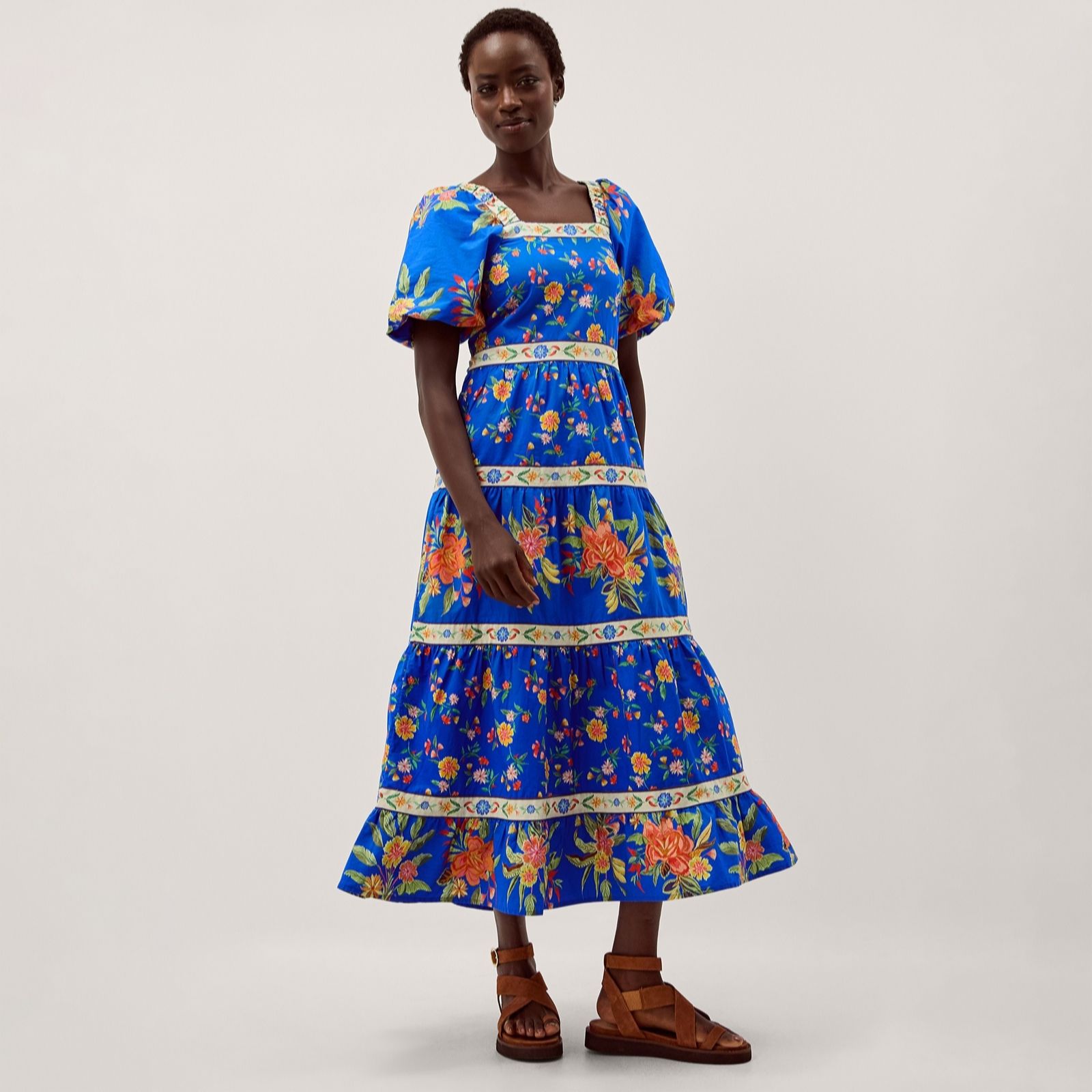 Monsoon Cobalt Multi Mona Floral Dress