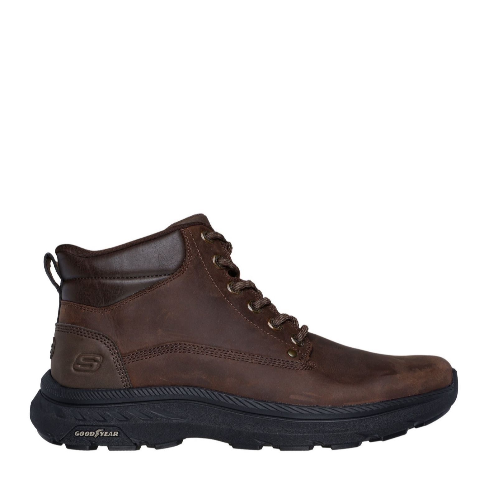 Skechers Men's Slip-ins Relaxed Fit: Pollard - Waylon Boots in Cocoa, Size 12 | Leather/Synthetic/Metal