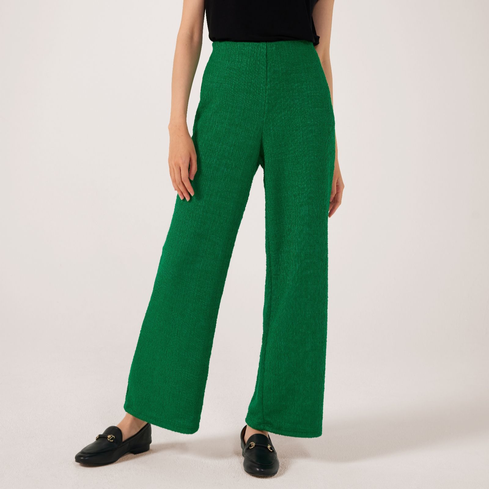 Kim & Co Textured Boucle Wide Leg Petite Trousers