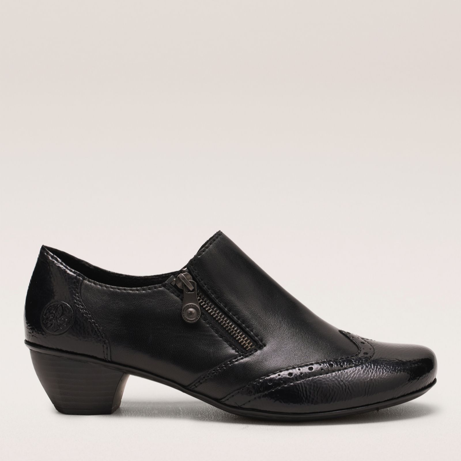 Rieker Black Brogue Detail Shoe