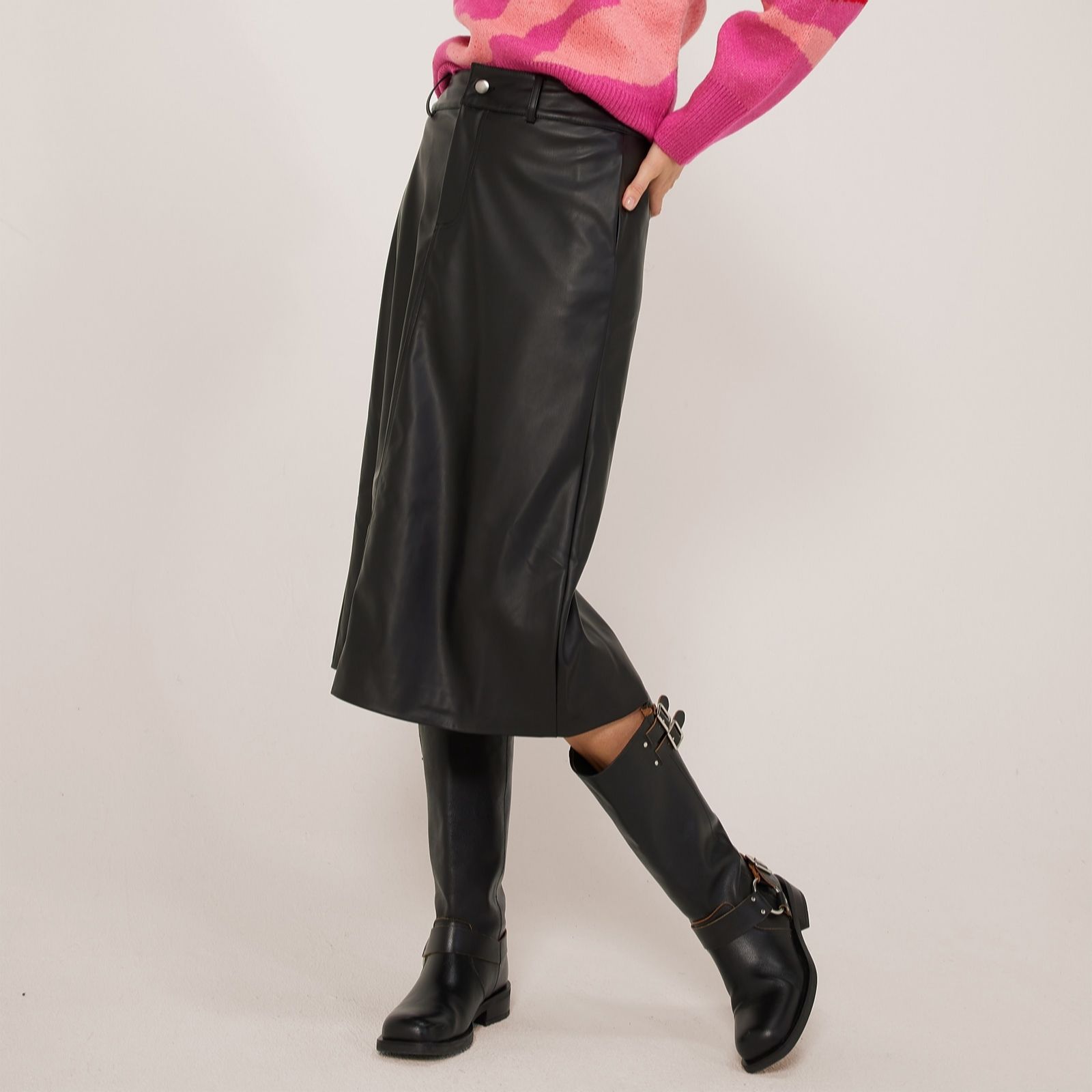 Ruth Langsford Faux Leather Midi Skirt Petite