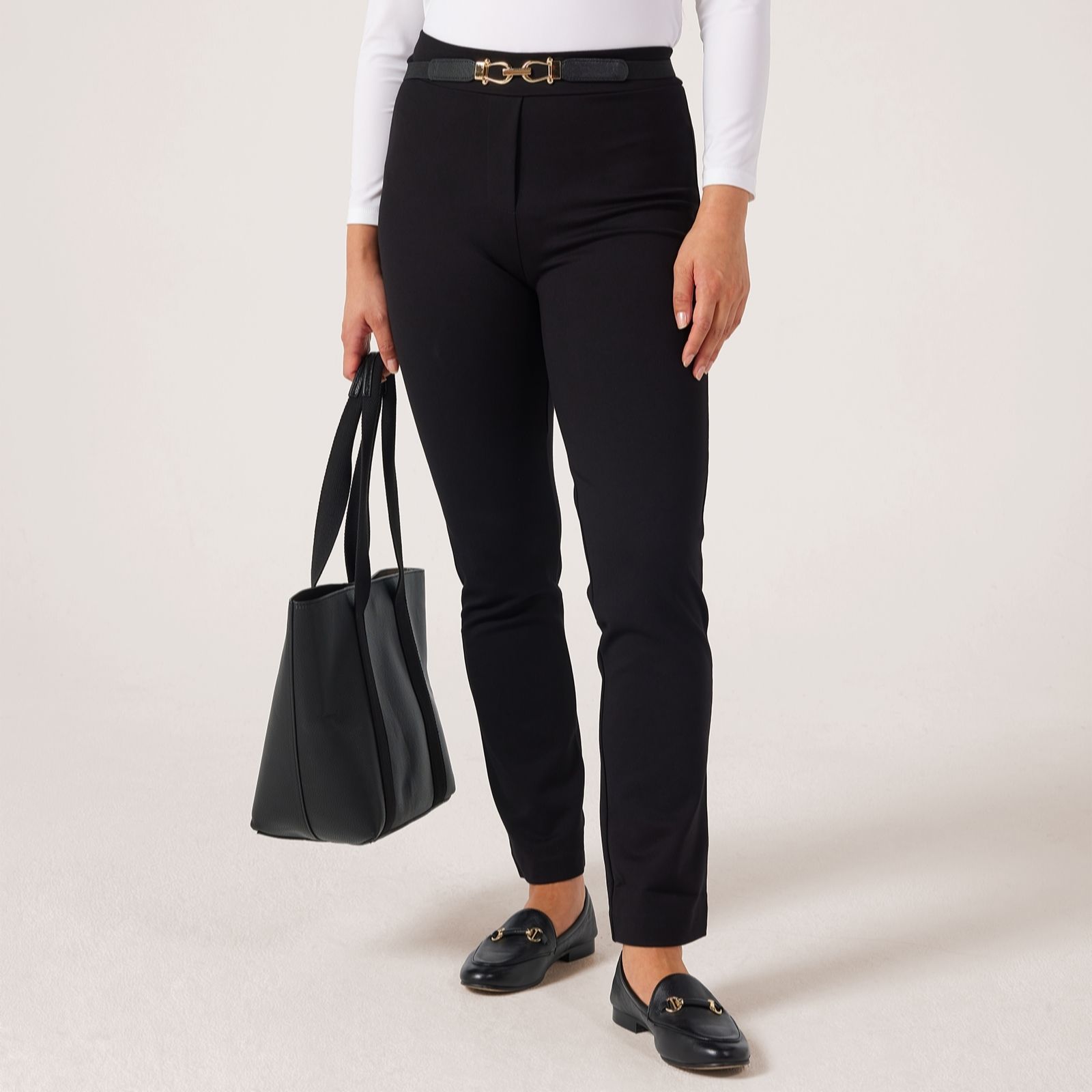 Kim & Co Latte Stretch Ponte Kloe Narrow Leg Standard Trousers