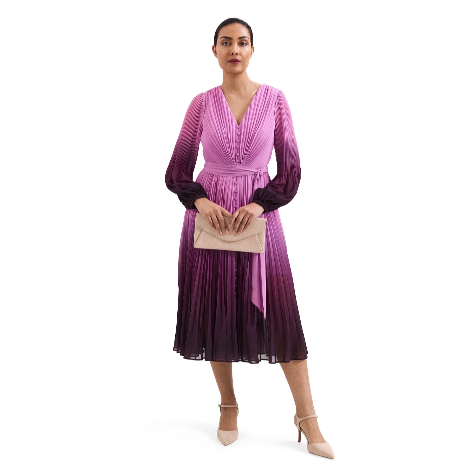 Phase Eight Mira Ombre Midi Dress Petite women's