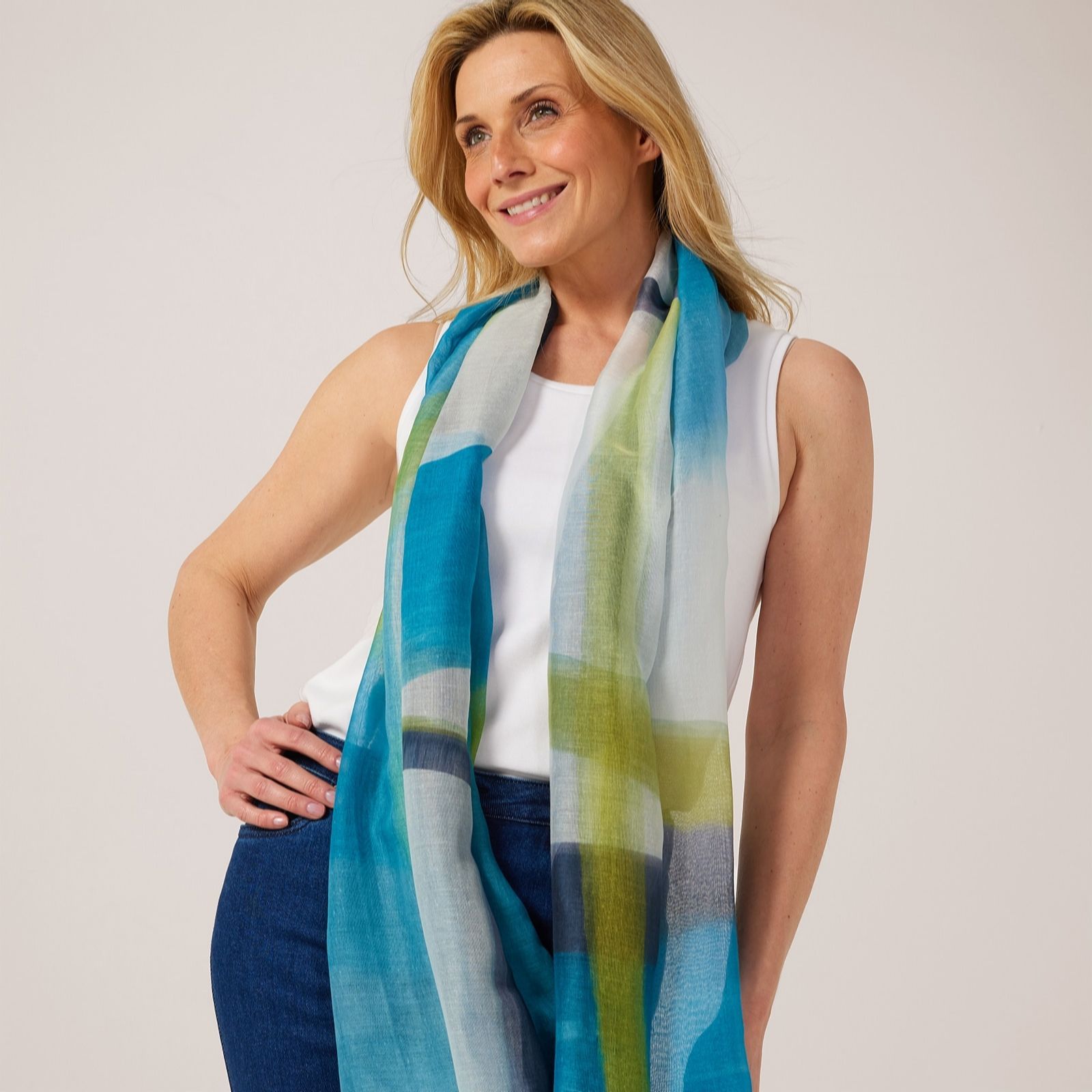 MarlaWynne Layers Abstract Print Scarf