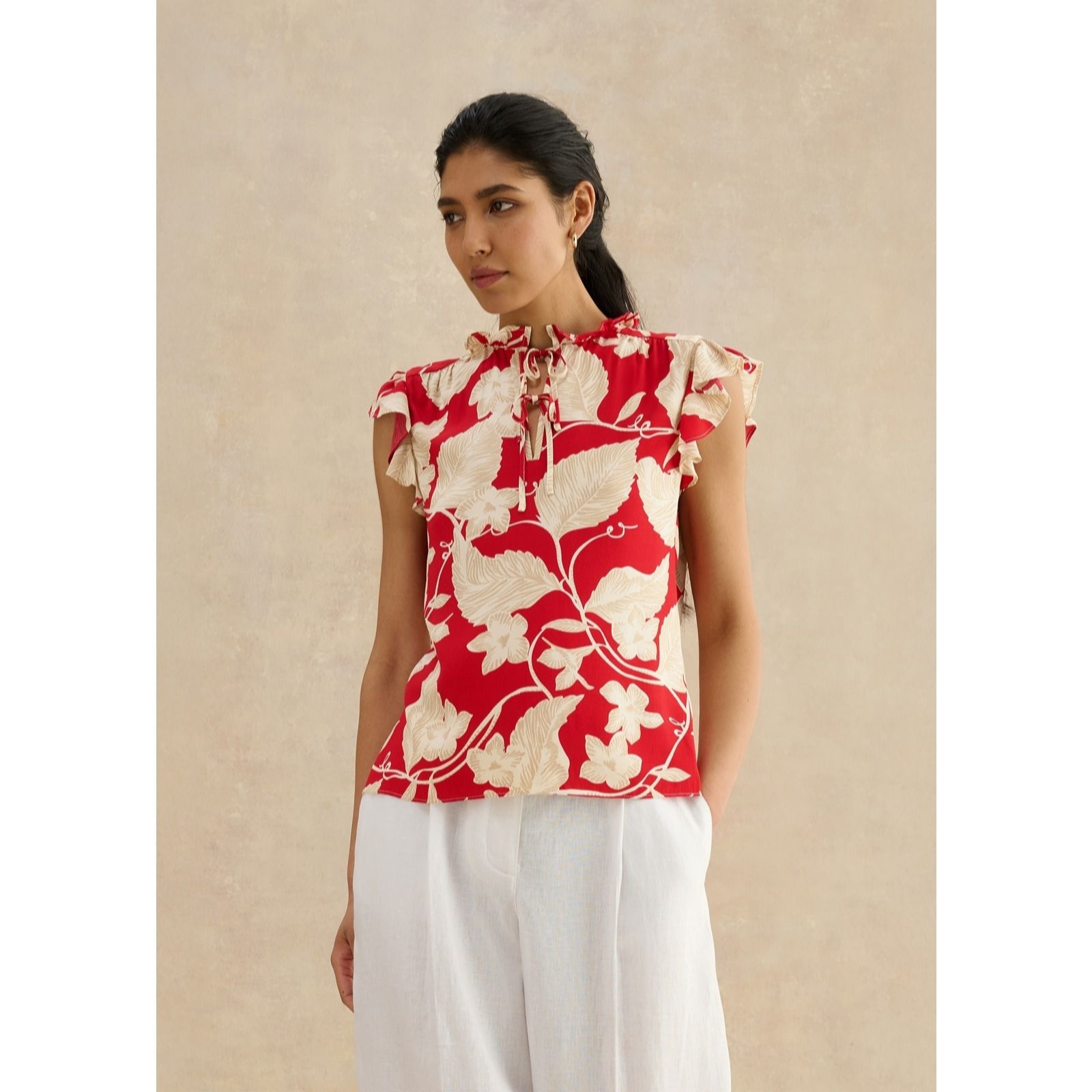 Hobbs London Red Ivory Sadie Blouse