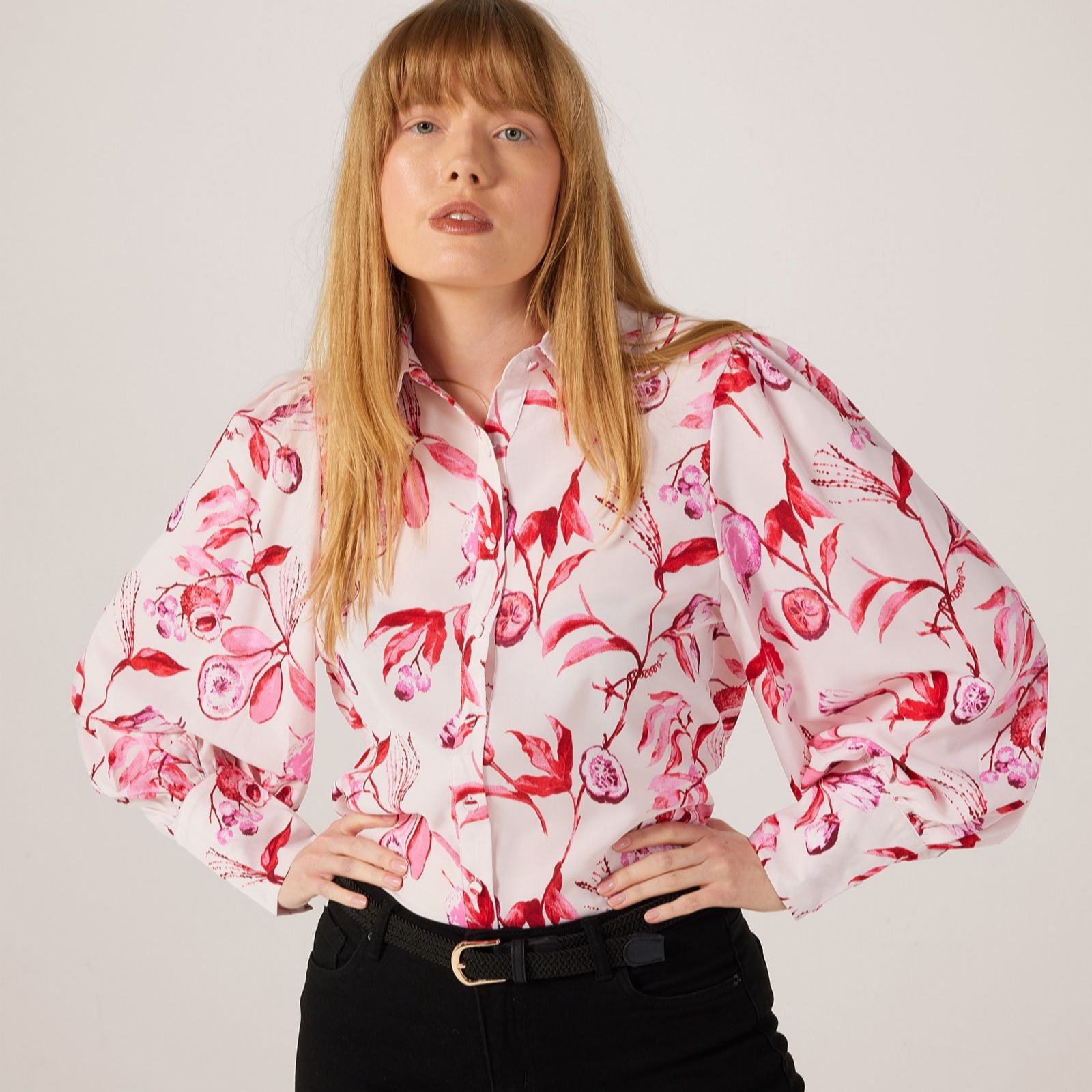 Izabel London Large Floral Printed Shirt