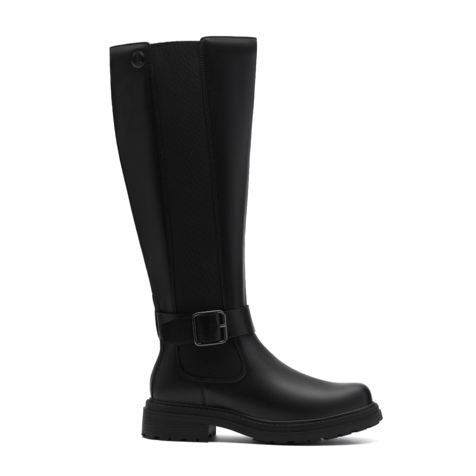 Clarks Footwear Women's Black Leather Clarks Orinoco 3 Tall Boots
