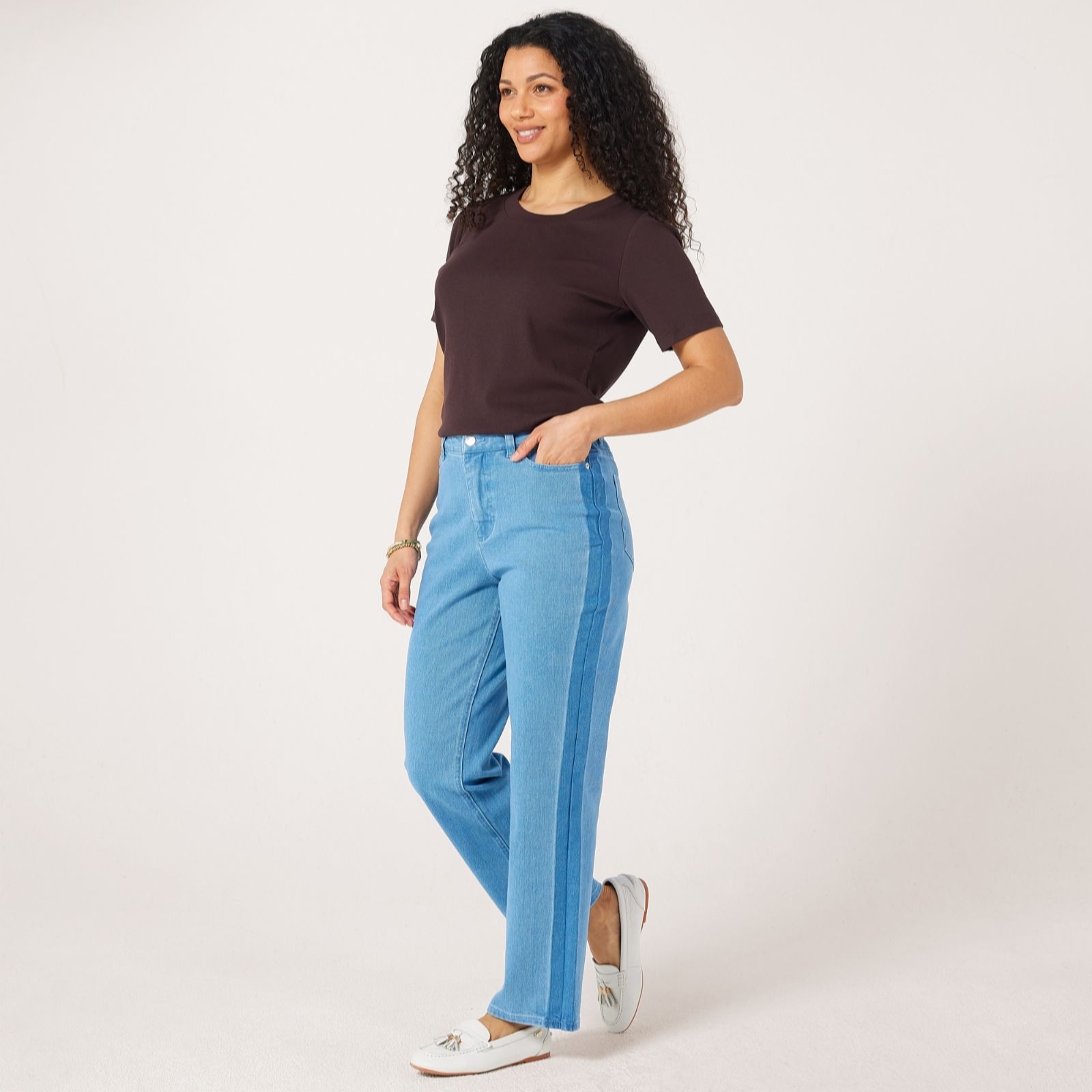 Ruth Langsford Indigo Side Stripe Straight Leg Jean Tall