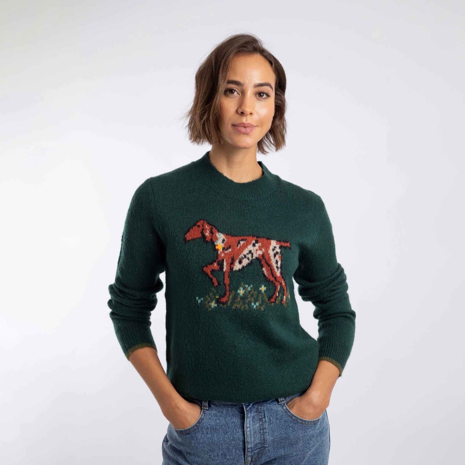 Weird Fish Pointer Intarsia Knitted Jumper women's