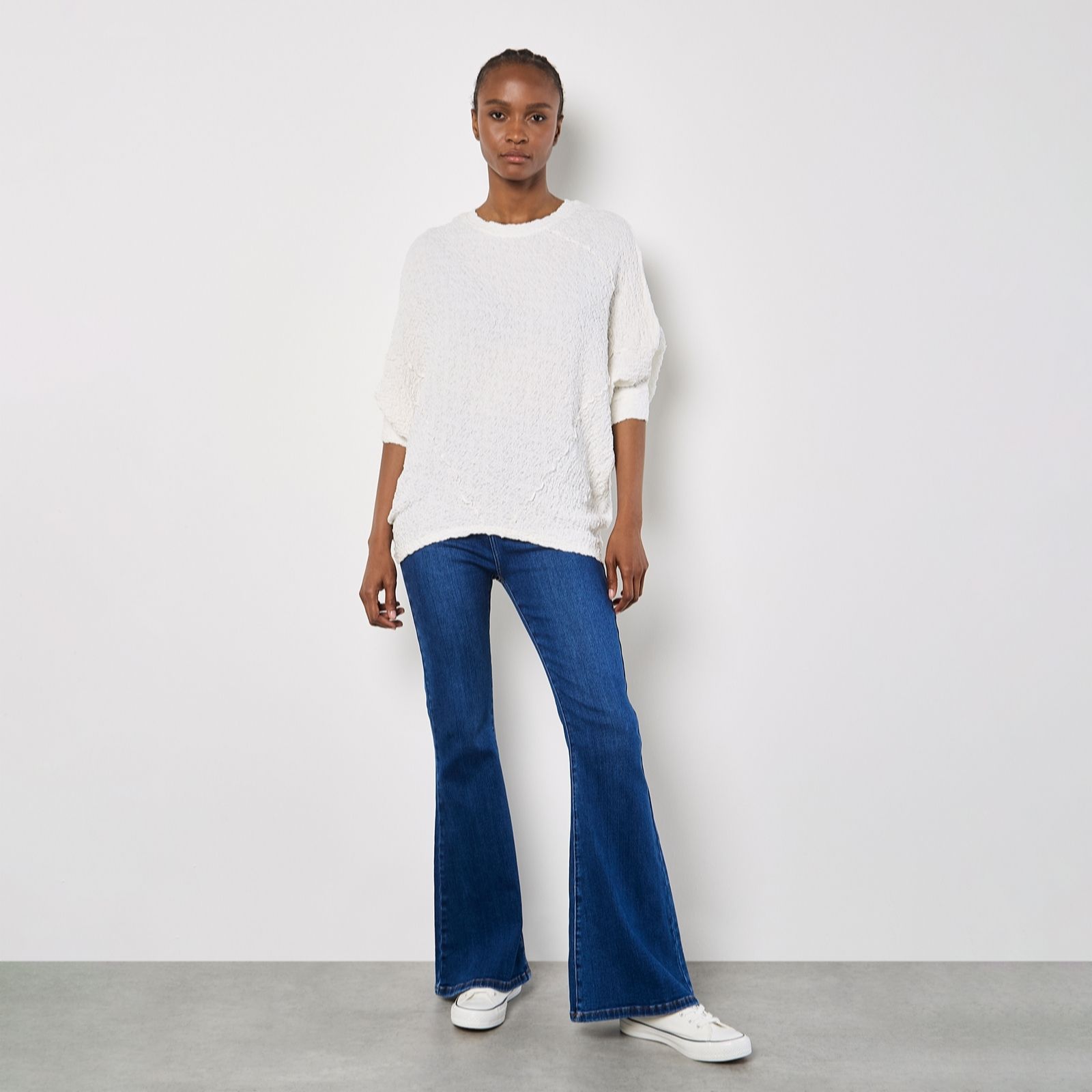 Apricot Textured Cotton Mix Top women's