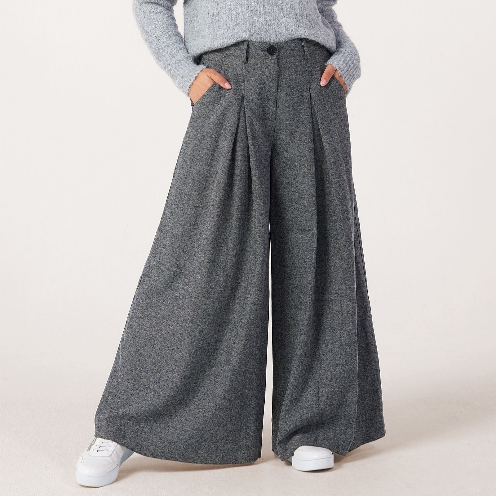 Apricot Brown Inverted Pleat Super Wide Tailored Trouser Standard