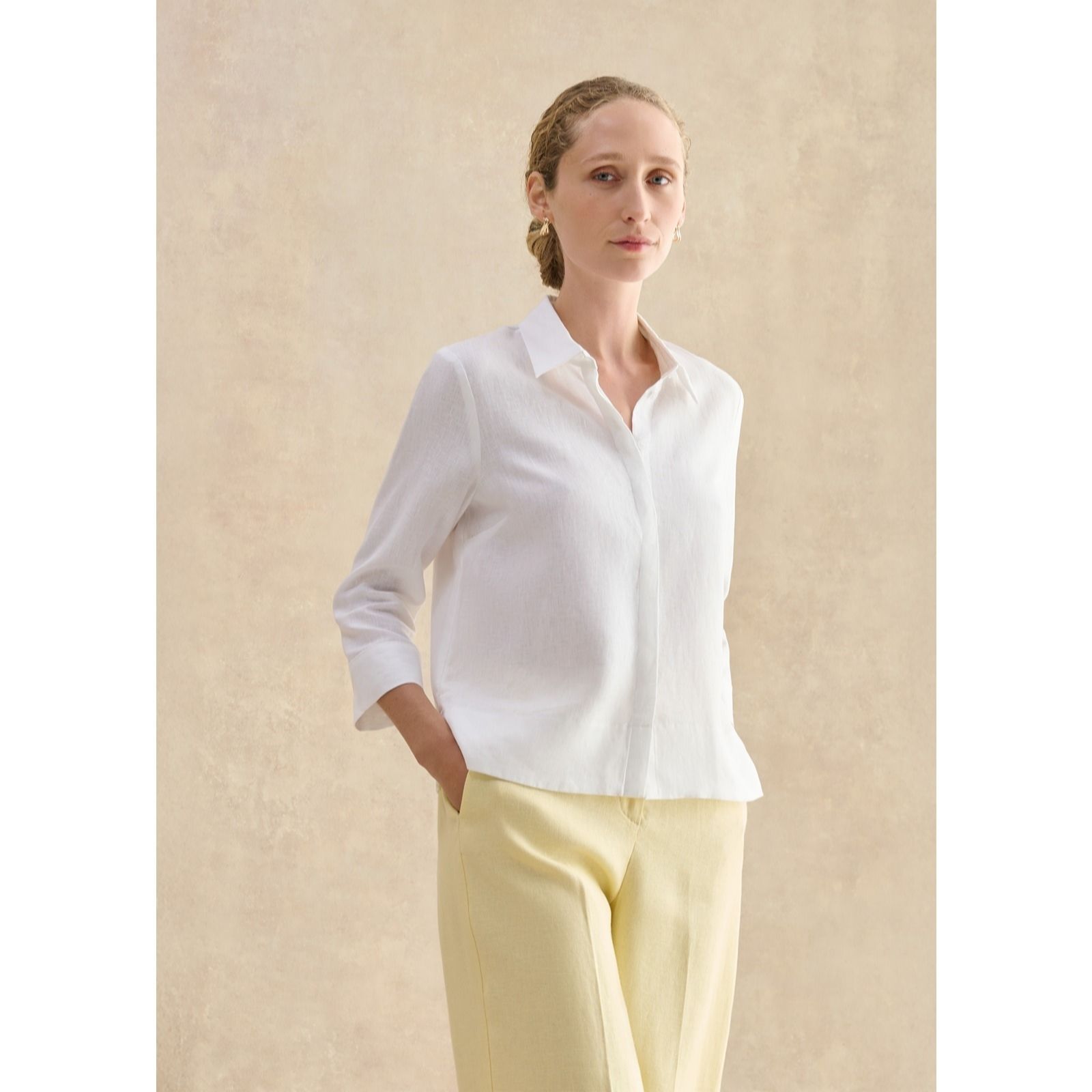 Hobbs London Women's French Blue Nita Linen Shirt