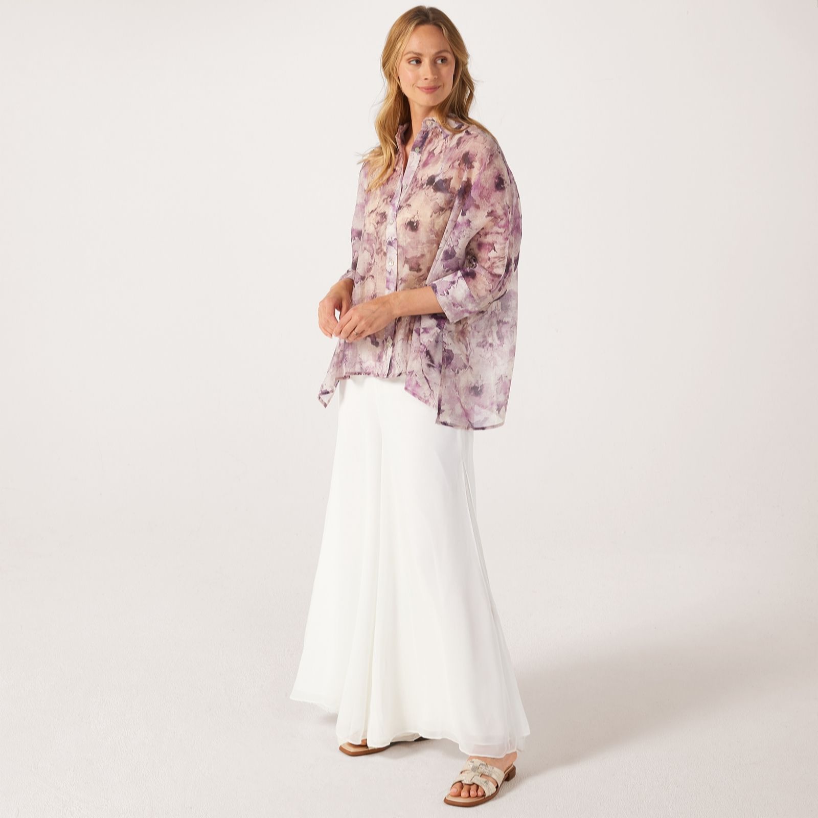 MarlaWynne Lightweight Unstructured Printed Shirt