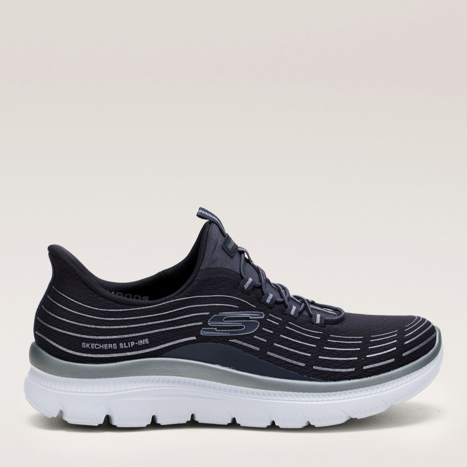 Skechers Women's Black Summits Plus Soft Luster Slip-Ins Trainers