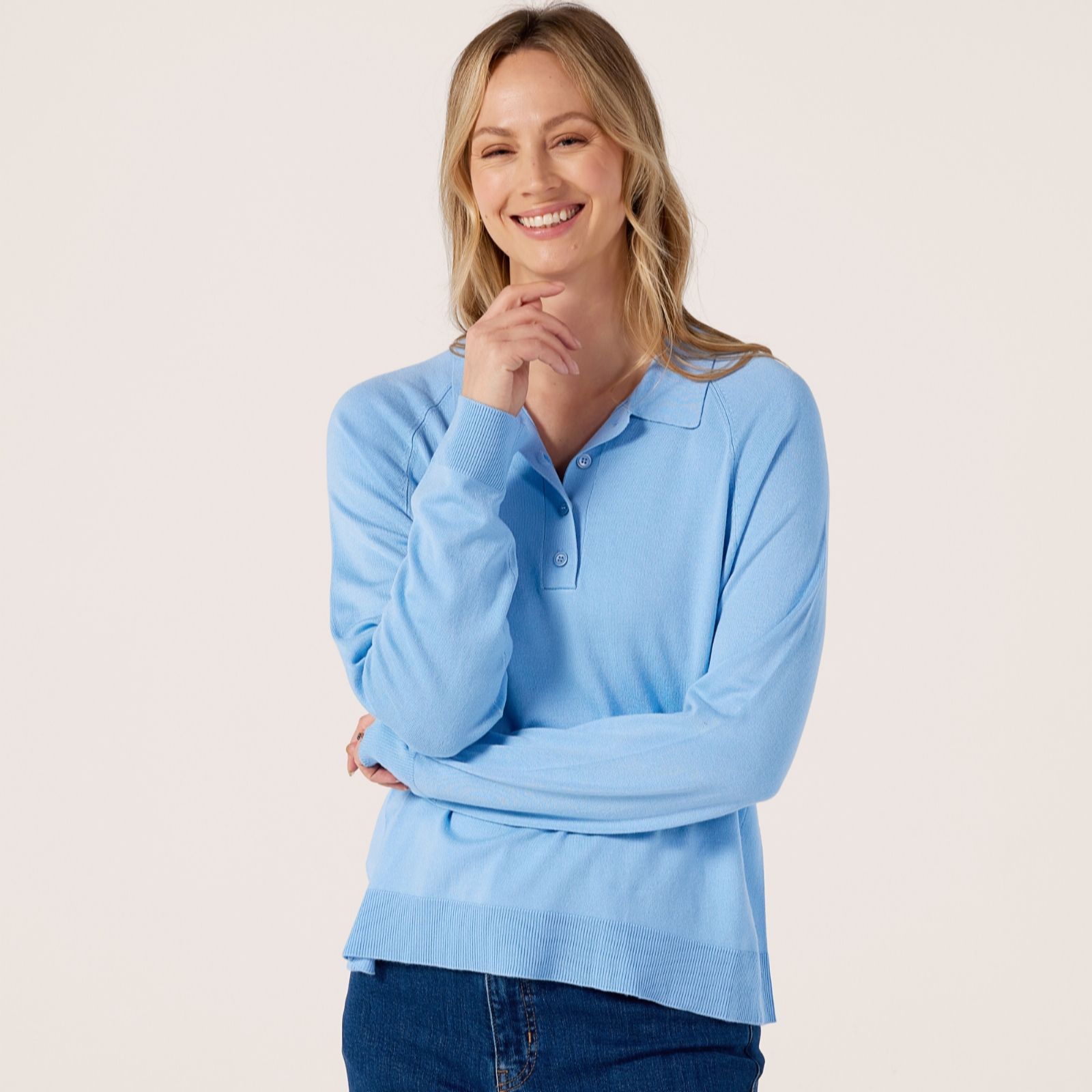 Masai Copenhagen Blue Fynessa Stretch Viscose Light Knit Jumper