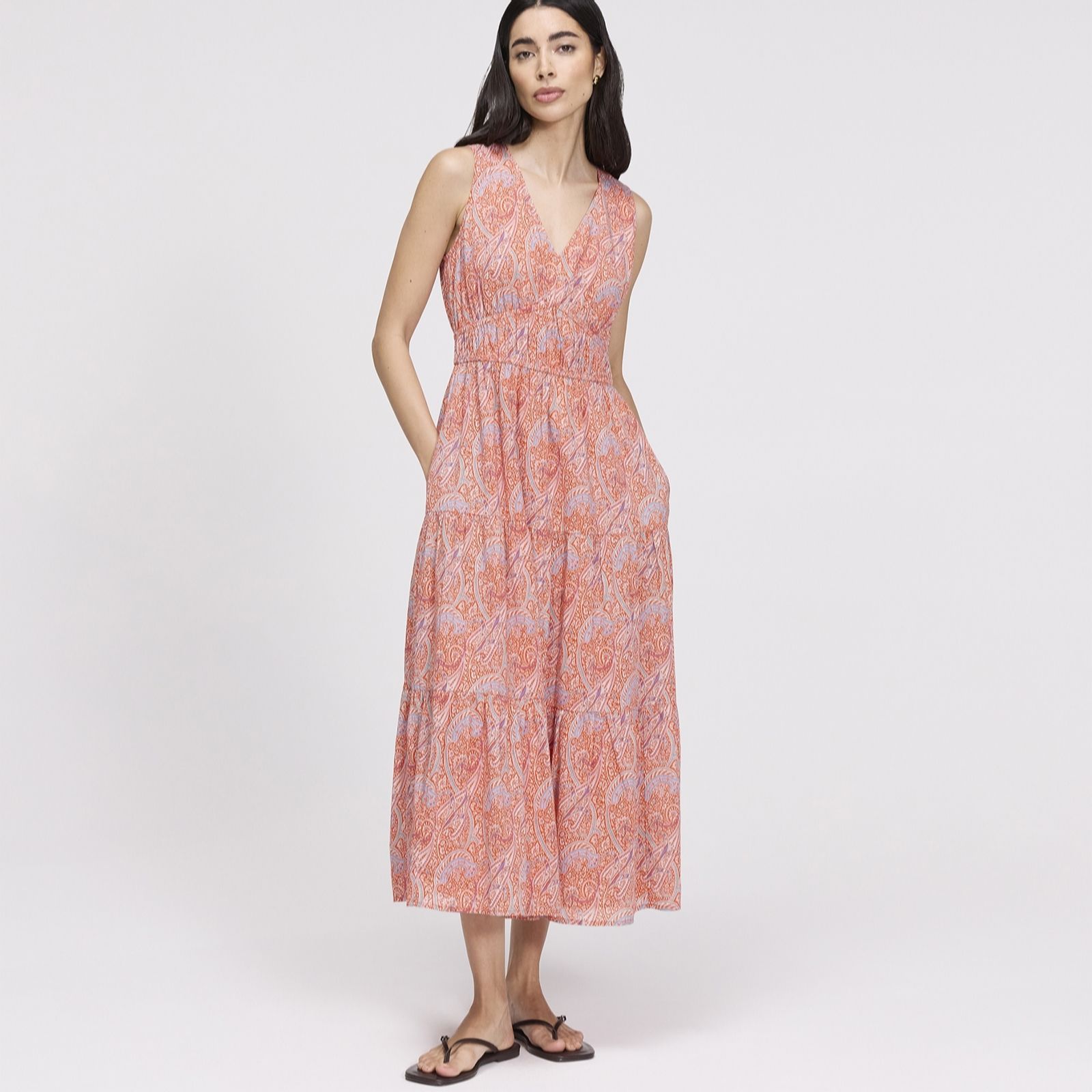 Finery London Shannon Paisley Print Tiered Dress Petite women's