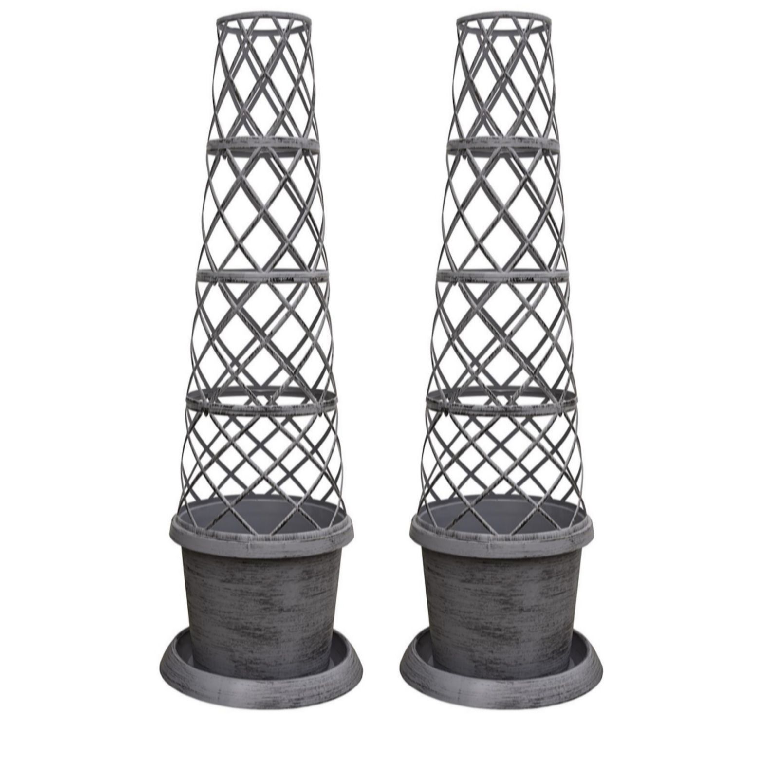 Thompson & Morgan 2 x Grey Tower Pots