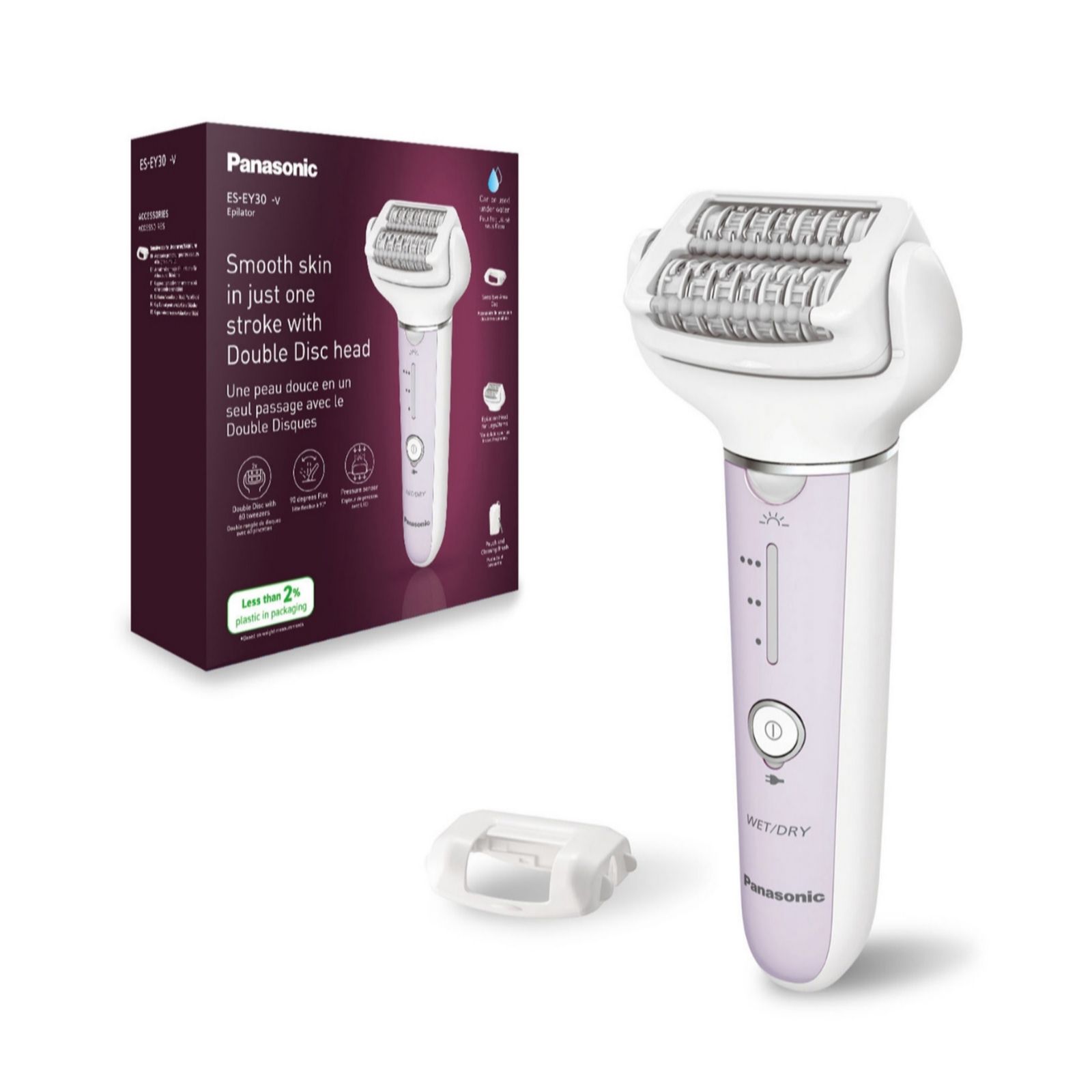 PANASONIC ES-EY30-V511 Double Disc Wet & Dry Epilator - Violet